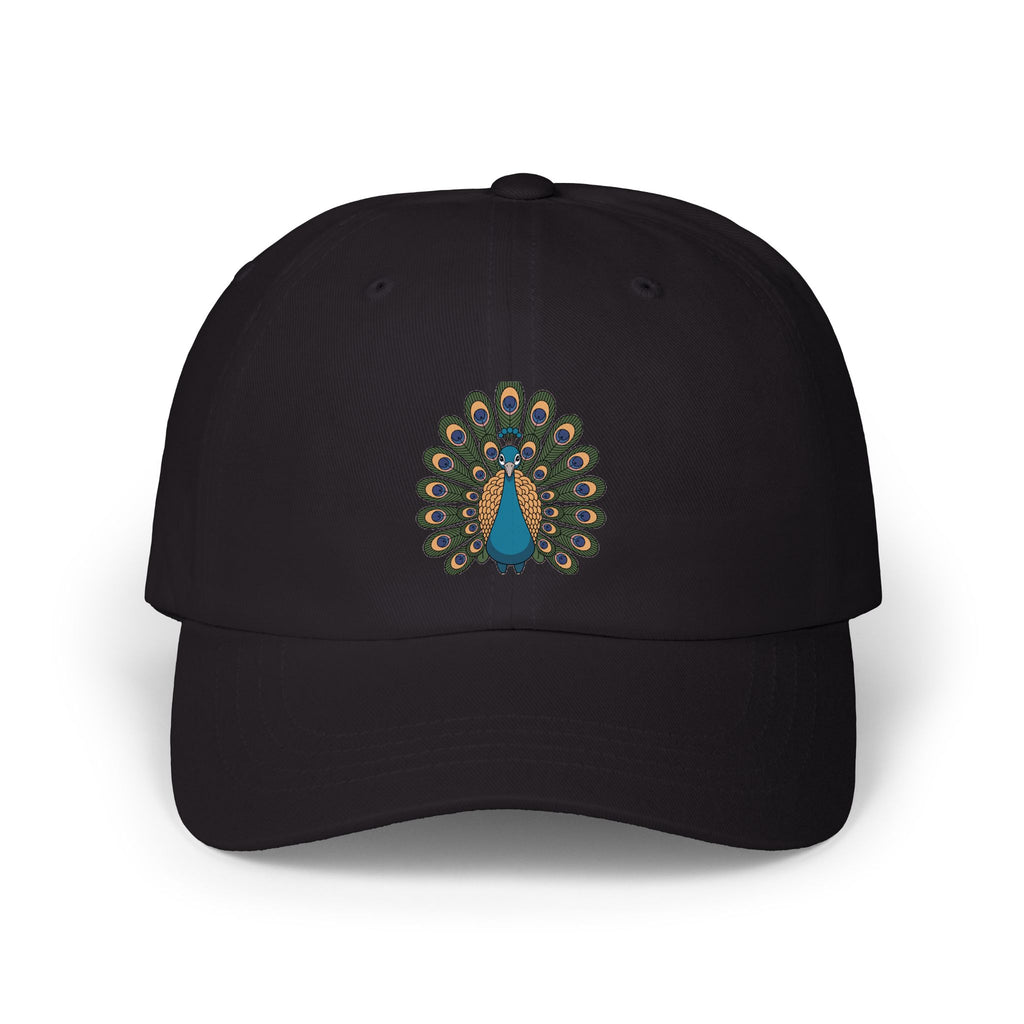 Peacock Dad Hat, Cute Peacock Embroidered Cap, Fanned Feathers Bird Lover Gift, Unstructured 6-Panel Baseball Cap for Women Men