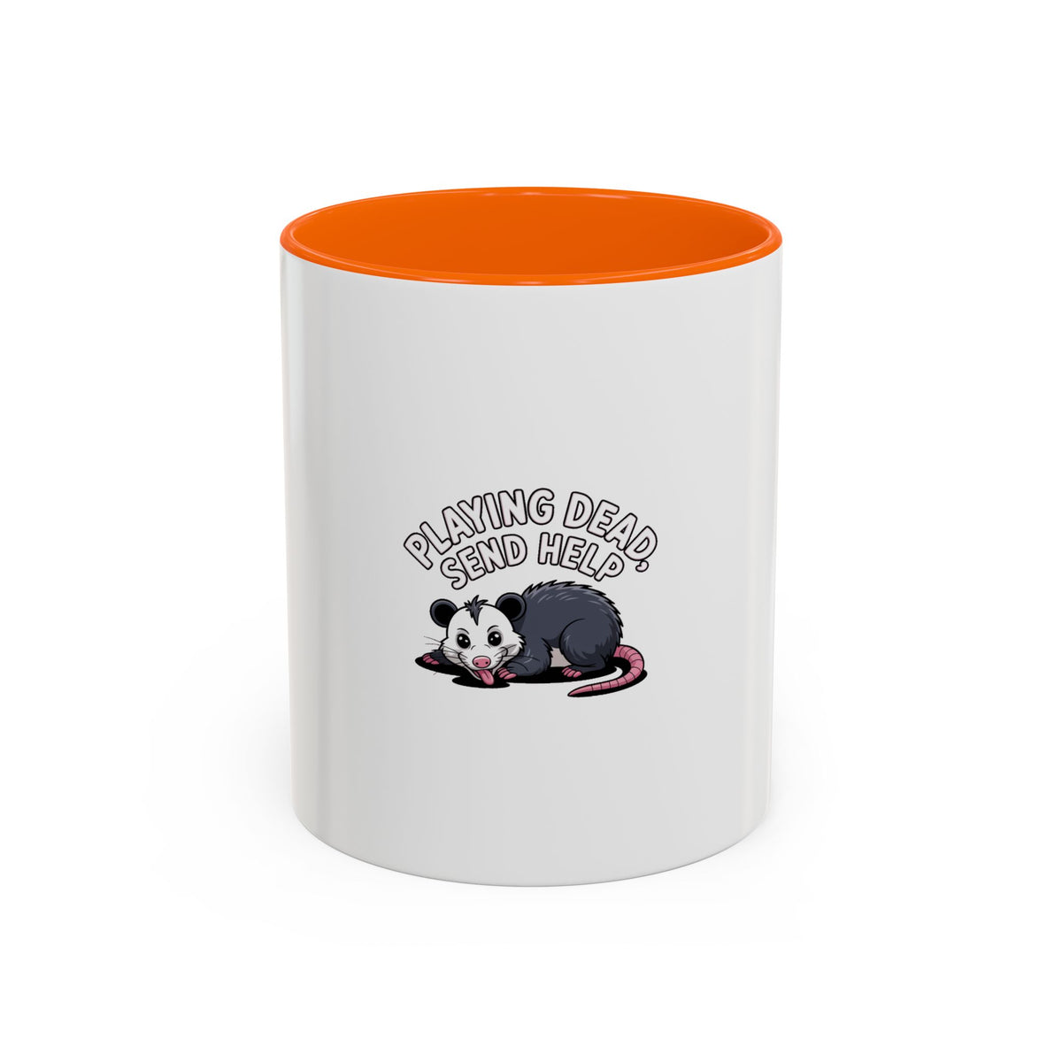 Funny Opossum Mug, Playing Dead Send Help Coffee Mug, Cute Cartoon Possum Gift, Sarcastic Animal Lover Mug