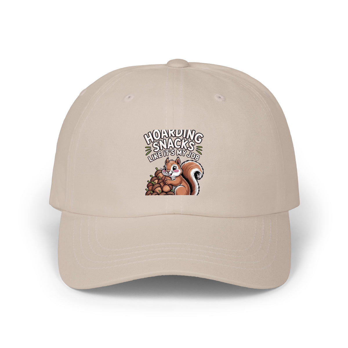 Funny Squirrel Dad Hat, Hoarding Snacks Embroidered Cap, Cute Acorn Squirrel Baseball Cap, Snack Lover Gift