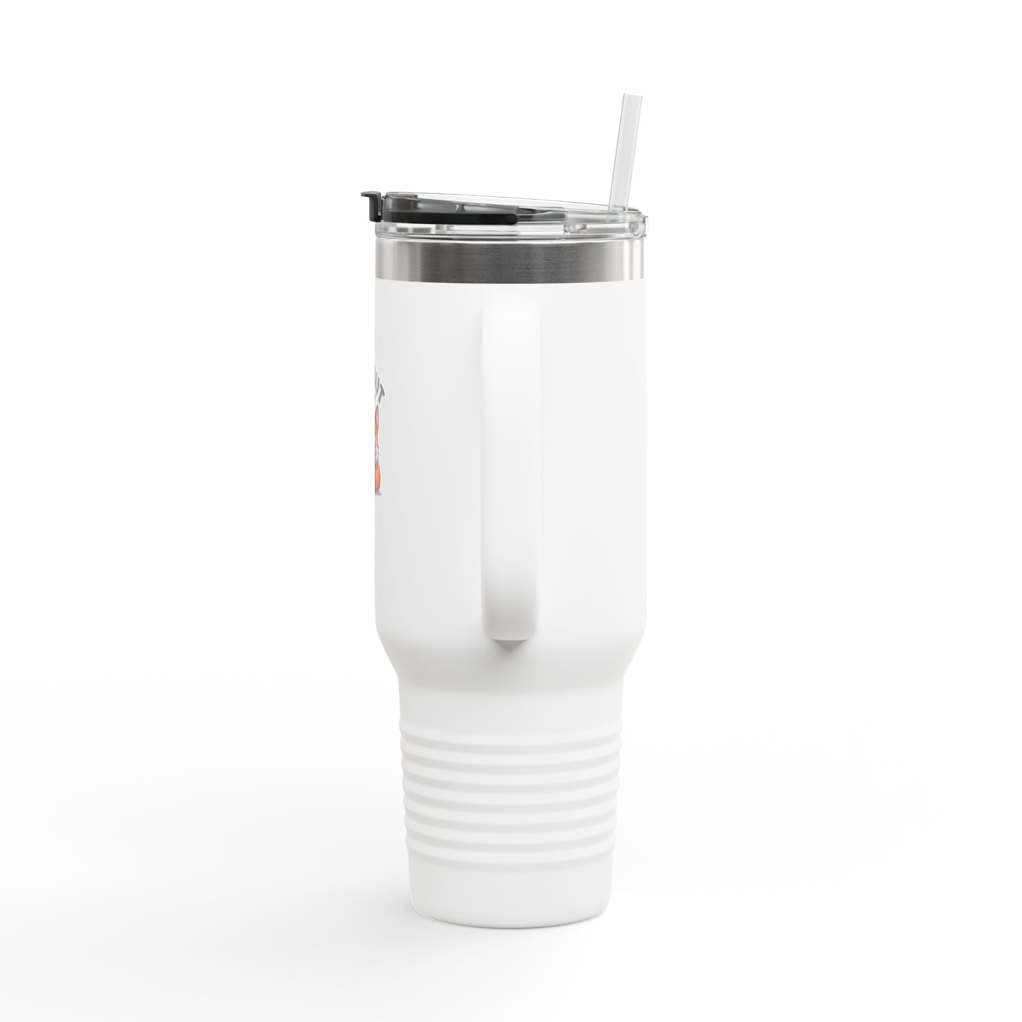 Sly But Shy Fox Travel Mug 40oz, Cute Fox Tumbler with Handle and Straw, Funny Fox Lover Gift, Introvert Coffee Cup