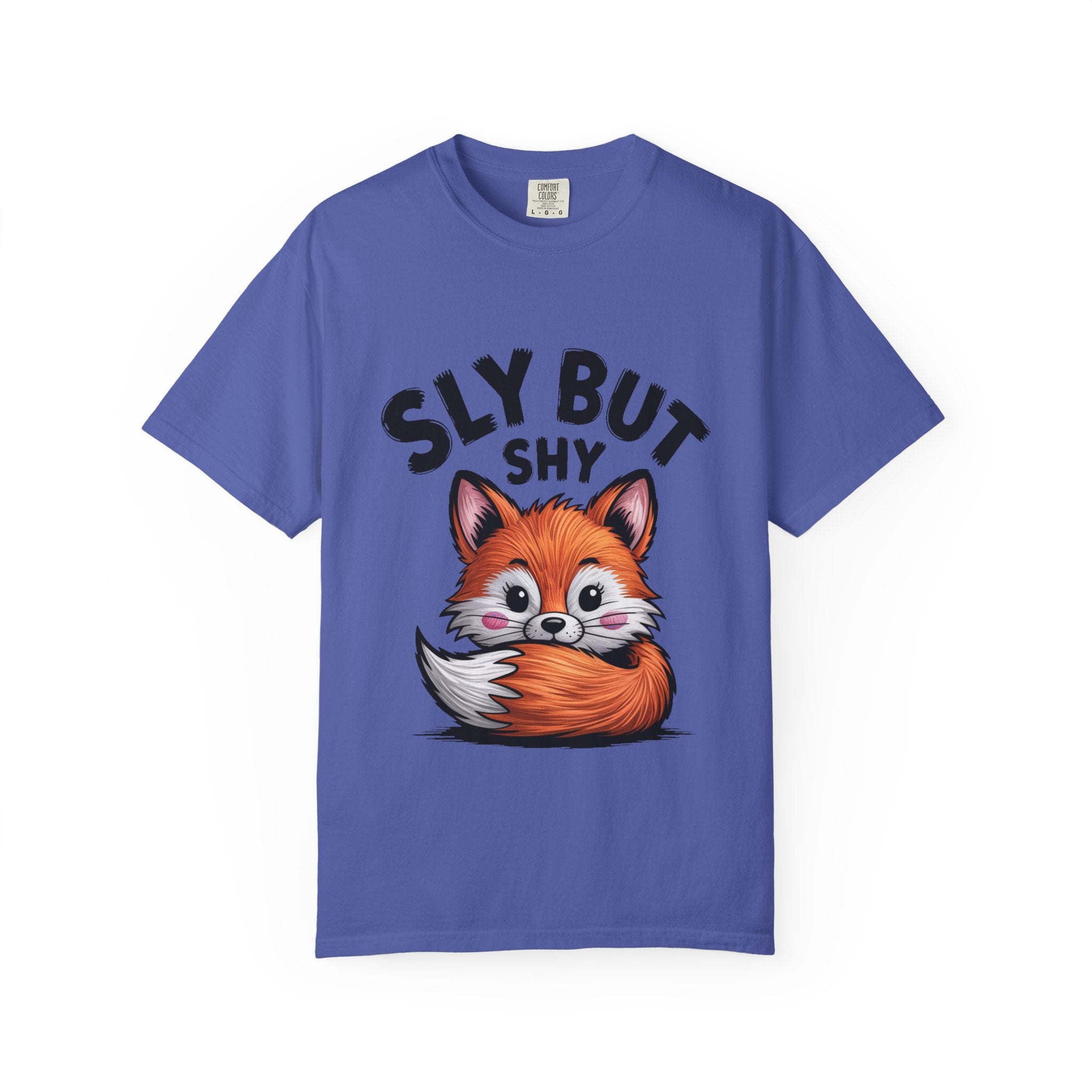 Sly But Shy Fox Shirt, Cute Cartoon Fox T-Shirt, Funny Blushing Fox Tee, Shy Animal Lover Gift, Cottagecore Fox Graphic Shirt