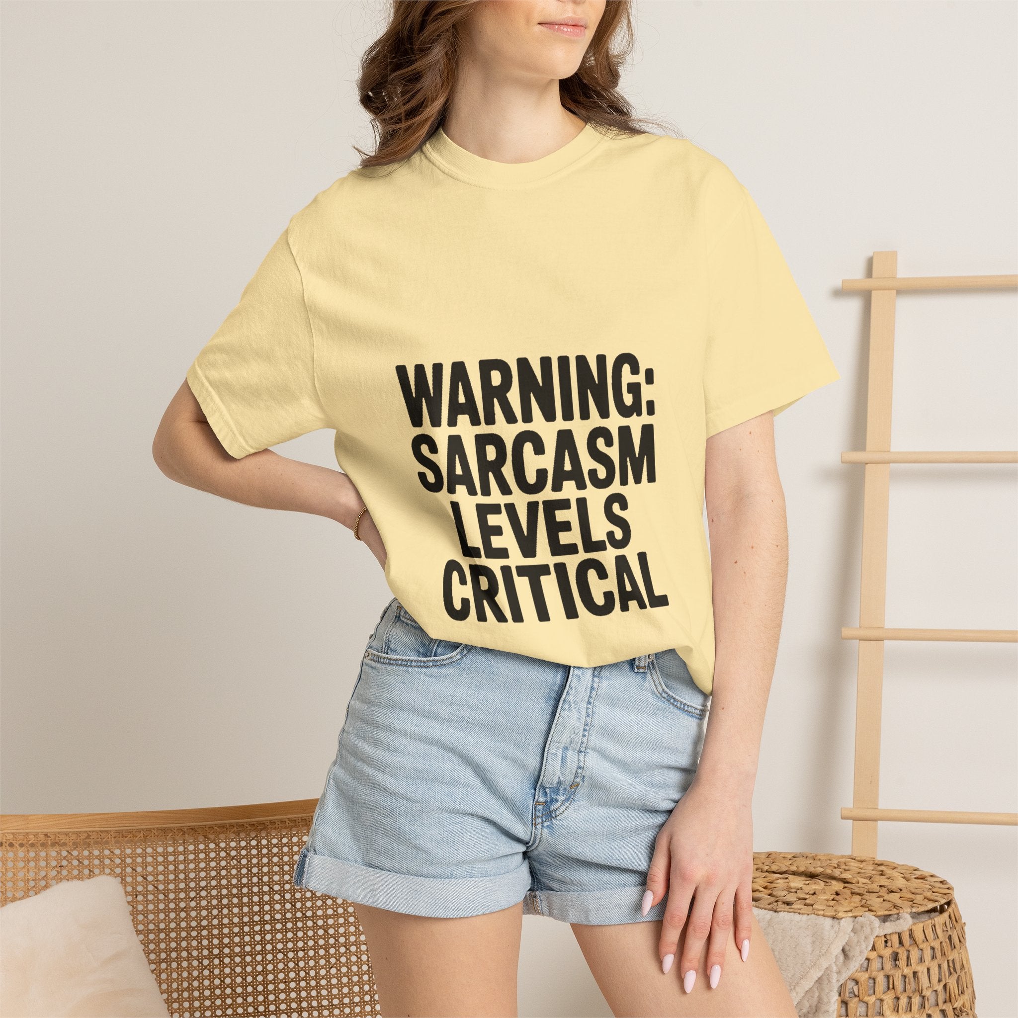 Warning Sarcasm Levels Critical Shirt, Funny Sarcastic T-Shirt, Bold Text Tee, Sarcasm Gift for Him Her, Funny Quote Shirt