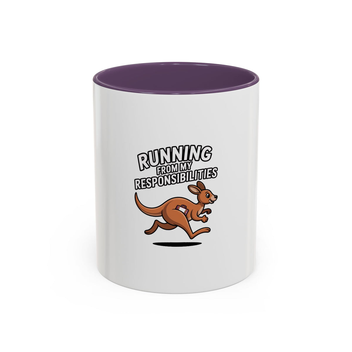 Running From My Responsibilities Mug, Funny Kangaroo Coffee Mug, Cute Cartoon Animal Gift, Sarcastic Adulting Mug for Procrastinators