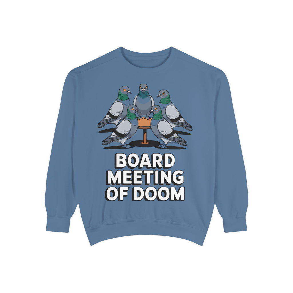 Funny Pigeon Sweatshirt, Board Meeting Of Doom Crewneck, Office Humor Bird Gift, Funny Coworker Sweater