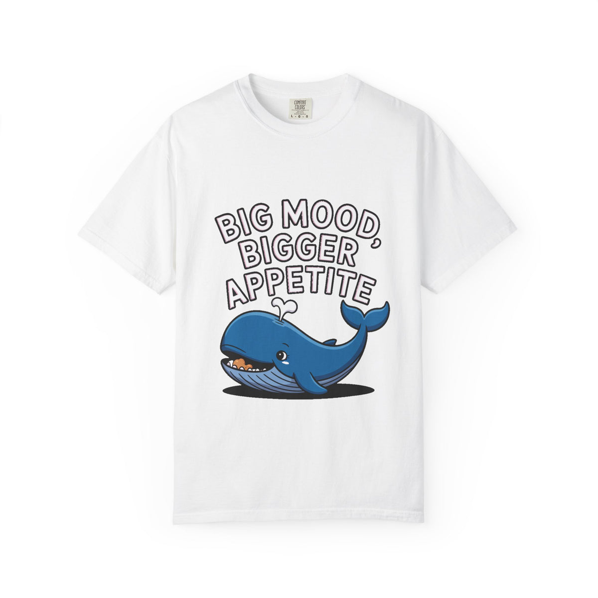 Funny Whale Shirt, Big Mood Bigger Appetite T-Shirt, Cute Snack Lover Tee, Foodie Gift for Whale Lovers