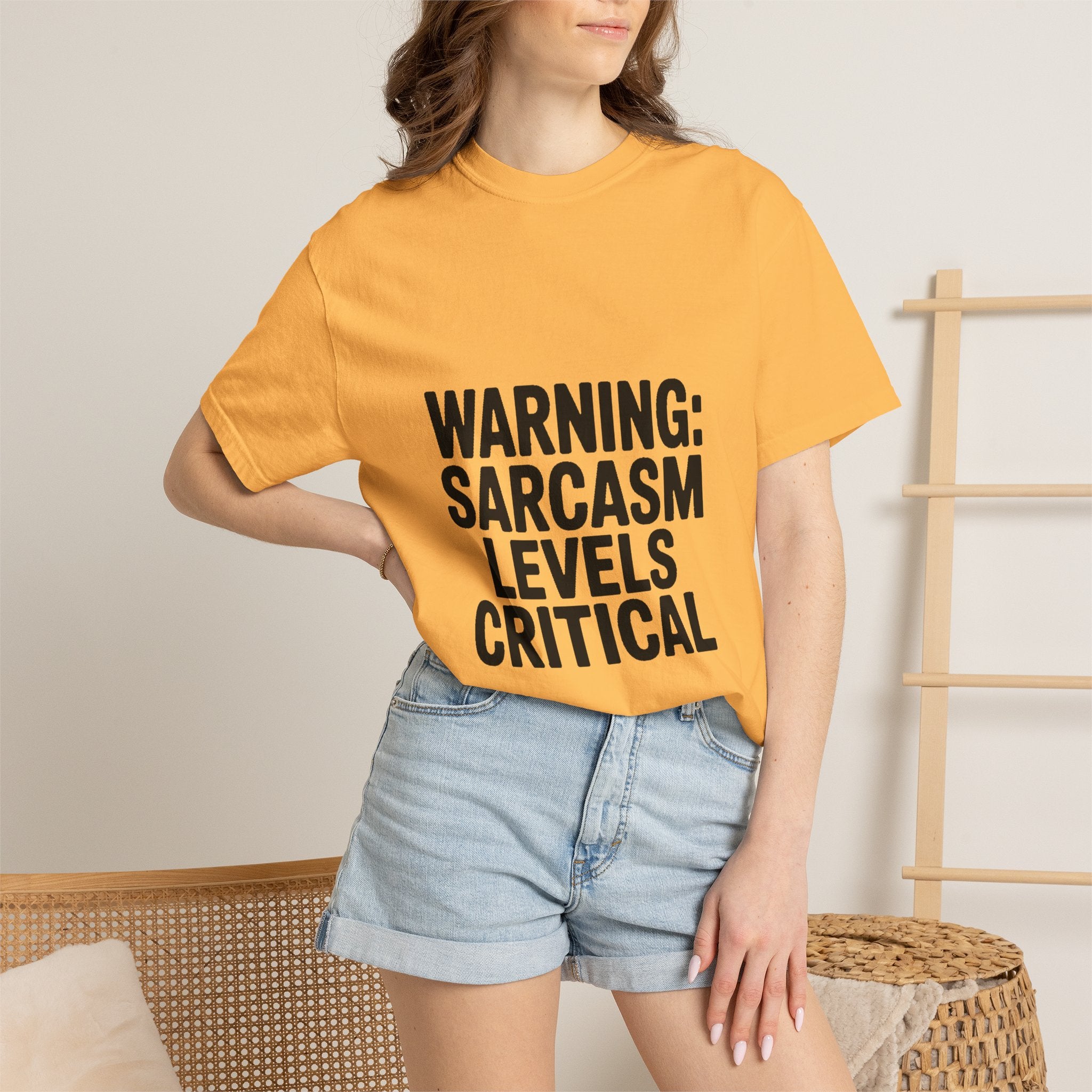 Warning Sarcasm Levels Critical Shirt, Funny Sarcastic T-Shirt, Bold Text Tee, Sarcasm Gift for Him Her, Funny Quote Shirt