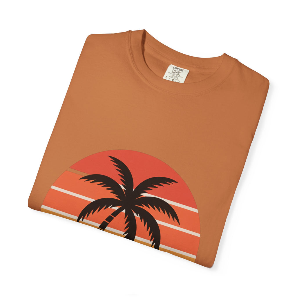 Salt Air Messy Hair Beach Shirt, Retro Sunset Badge T-Shirt, Vintage Palm Tree Wave Tee, Summer Vacation Gift