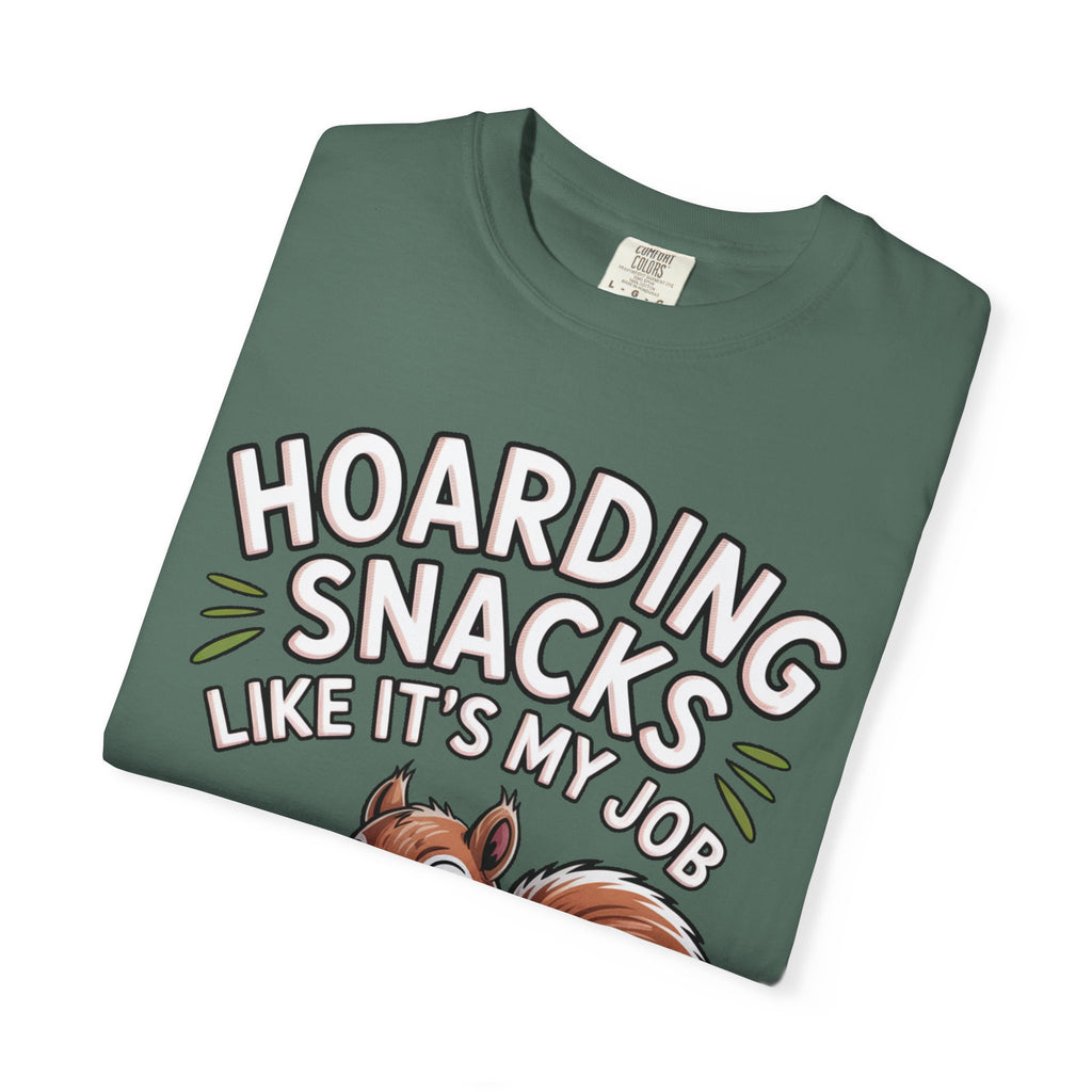Funny Squirrel Shirt, Hoarding Snacks Like It's My Job T-Shirt, Cute Acorn Squirrel Gift, Snack Lover Tee