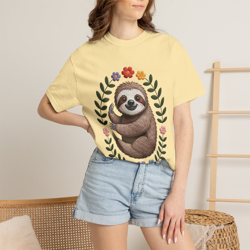 Floral Sloth T-Shirt