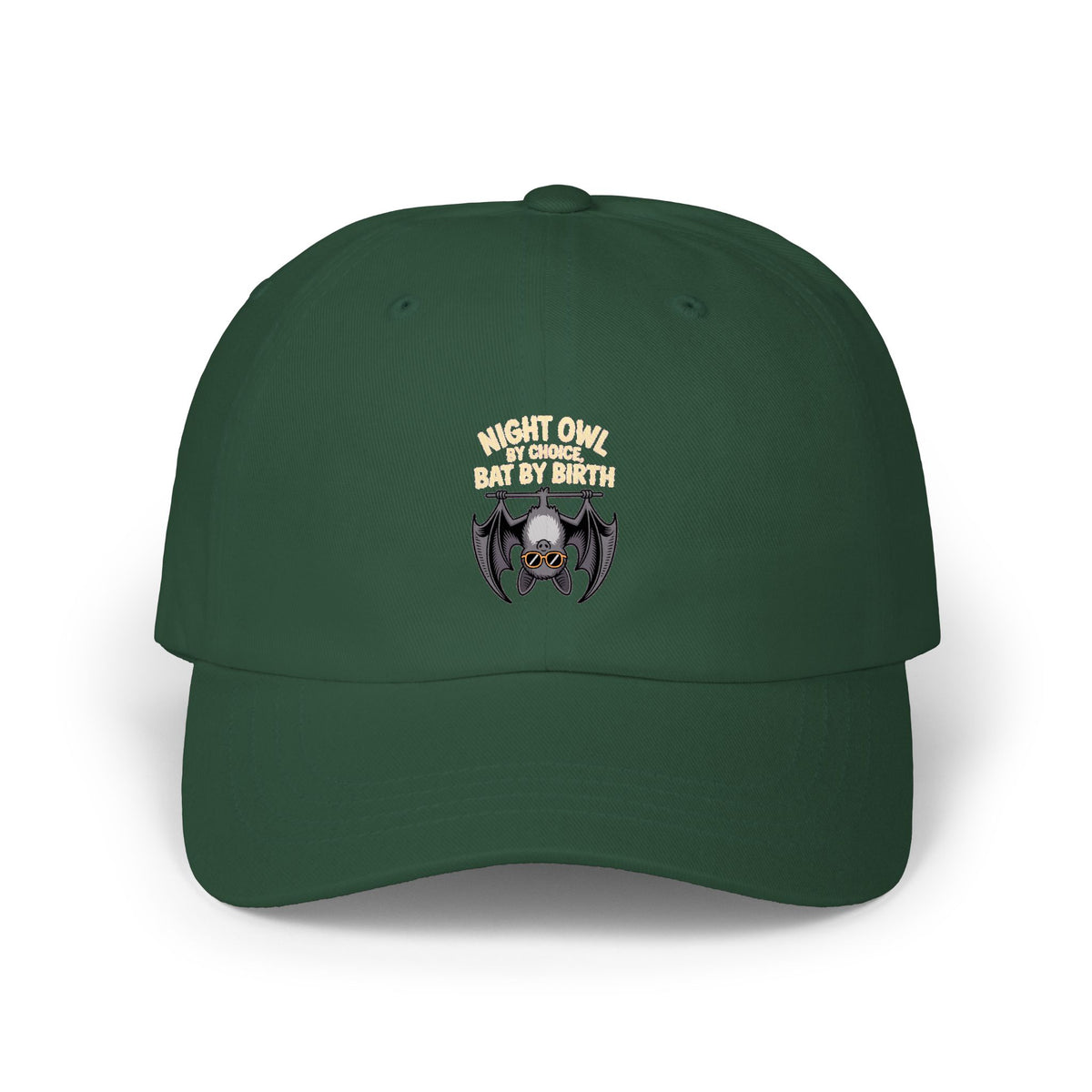 Night Owl By Choice Bat Dad Hat, Funny Bat Embroidered Cap, Cute Bat Lover Gift, Halloween Dad Cap, Sunglasses Bat Baseball Hat