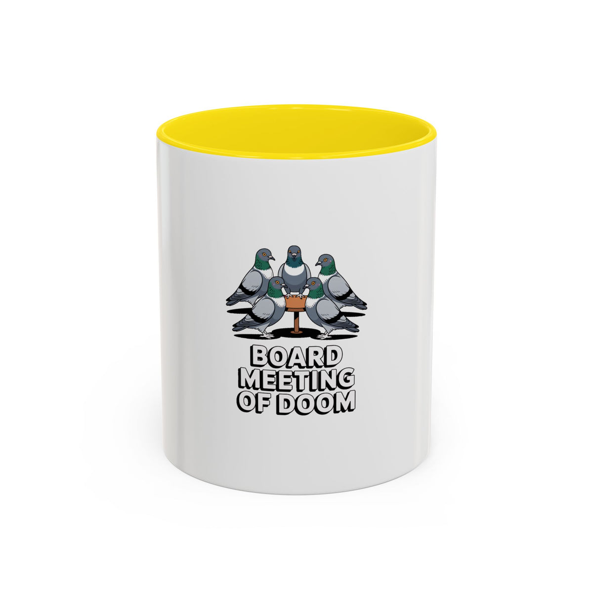 Funny Pigeon Mug, Board Meeting Of Doom Coffee Mug, Office Humor Bird Gift, Sarcastic Coworker Mug, Cute Cartoon Pigeon Cup