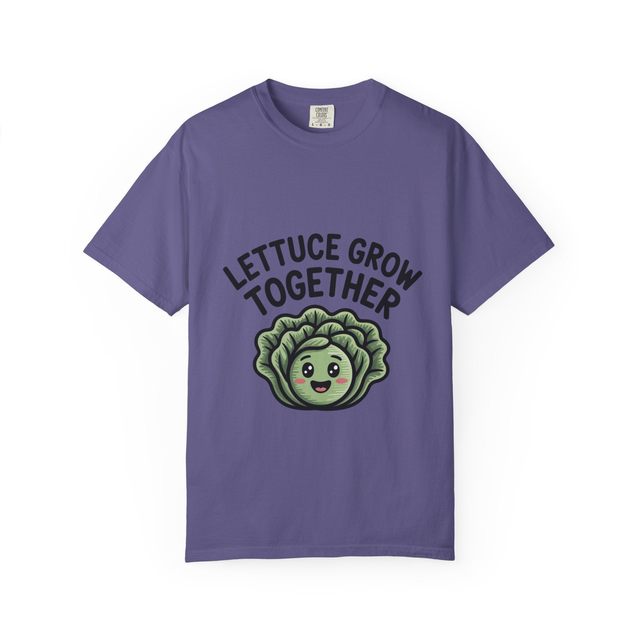 Lettuce Grow Together Shirt, Funny Vegetable Pun T-Shirt, Cute Cartoon Lettuce Tee, Gardener Gift, Plant Lover Shirt