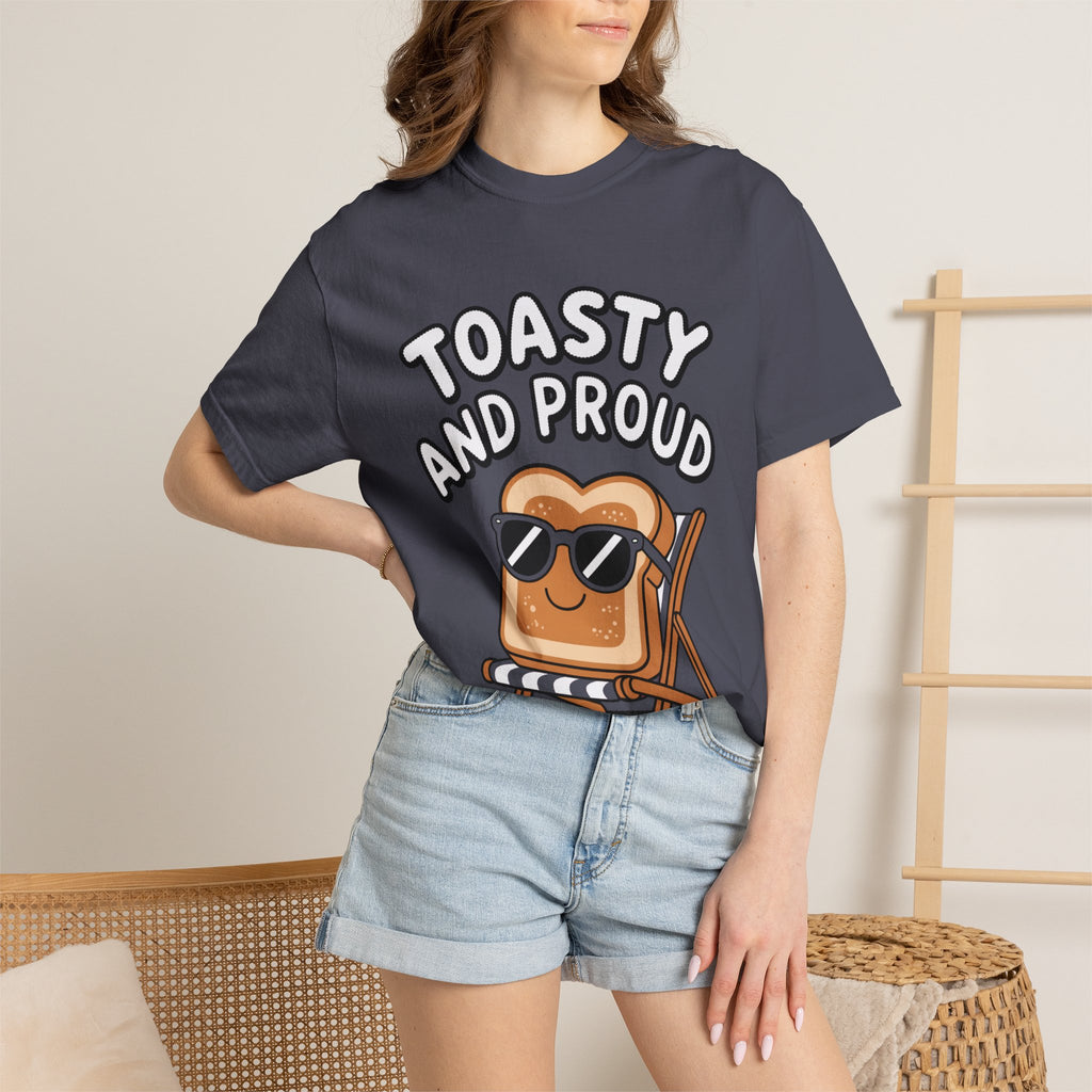 Toasty And Proud Bread Shirt, Funny Toast Sunglasses T-Shirt, Cute Beach Chair Bread Tee, Summer Vacation Gift