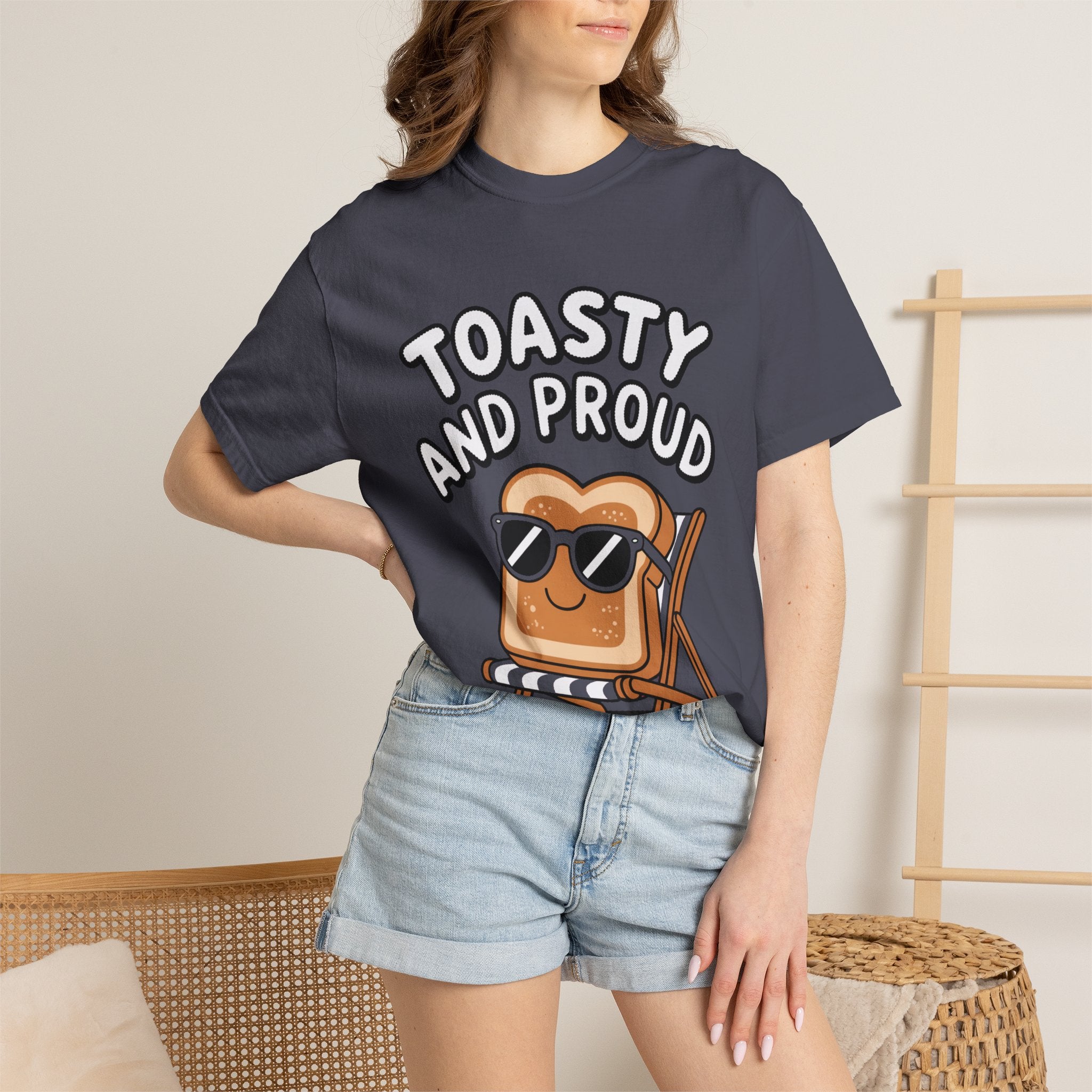 Toasty And Proud Bread Shirt, Funny Toast Sunglasses T-Shirt, Cute Beach Chair Bread Tee, Summer Vacation Gift