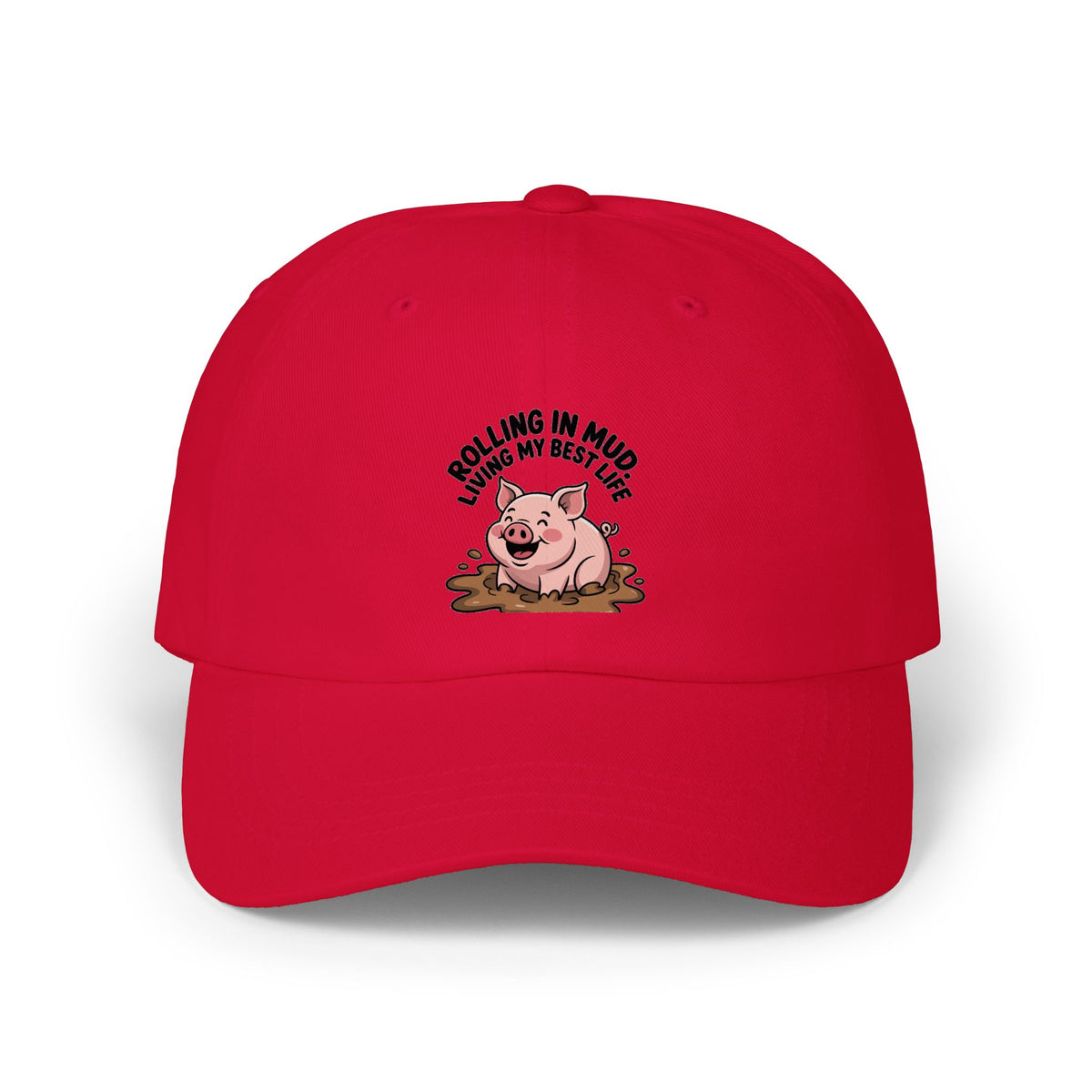 Funny Pig Dad Hat, Rolling In Mud Living My Best Life Cap, Cute Pig Embroidered Hat, Farm Animal Lover Gift, Funny Farmer Cap