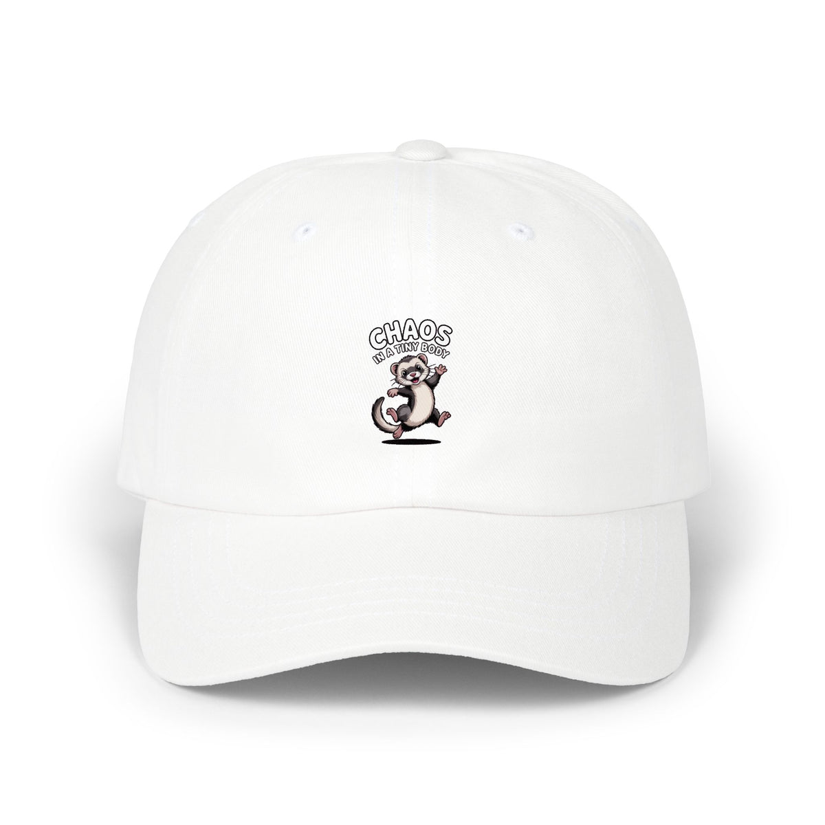Funny Ferret Dad Hat, Chaos In A Tiny Body Cap, Cute Ferret Lover Gift, Embroidered Ferret Baseball Cap, Funny Pet Owner Hat