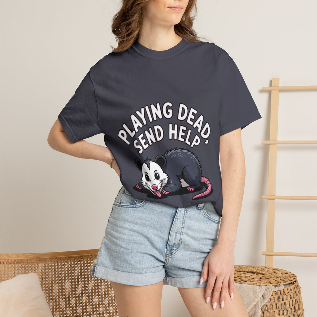 Funny Opossum Shirt, Playing Dead Send Help T-Shirt, Cute Possum Lover Gift, Sarcastic Animal Tee