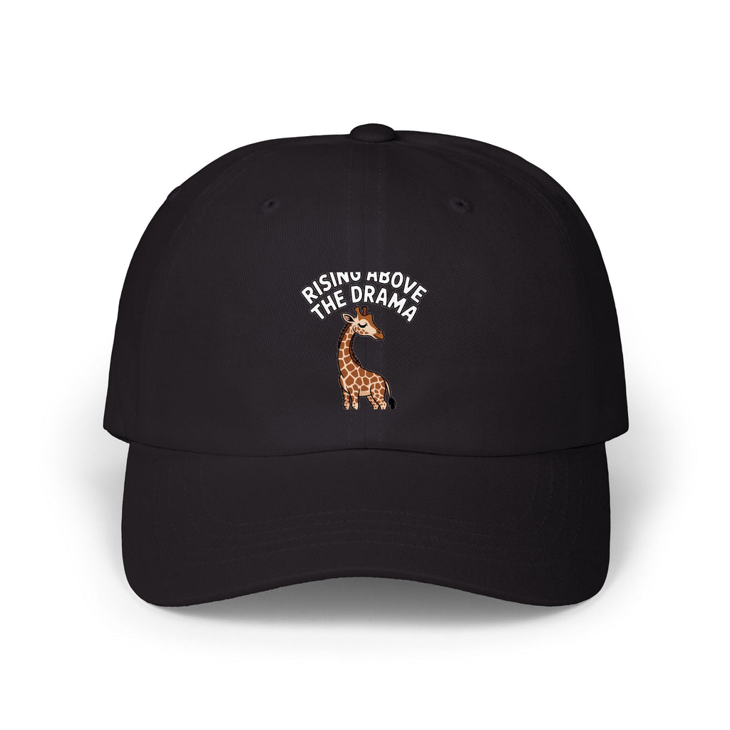Giraffe Dad Cap, Rising Above The Drama Hat, Funny Giraffe Embroidered Cap, Cute Animal Lover Gift, Sassy Quote Dad Hat