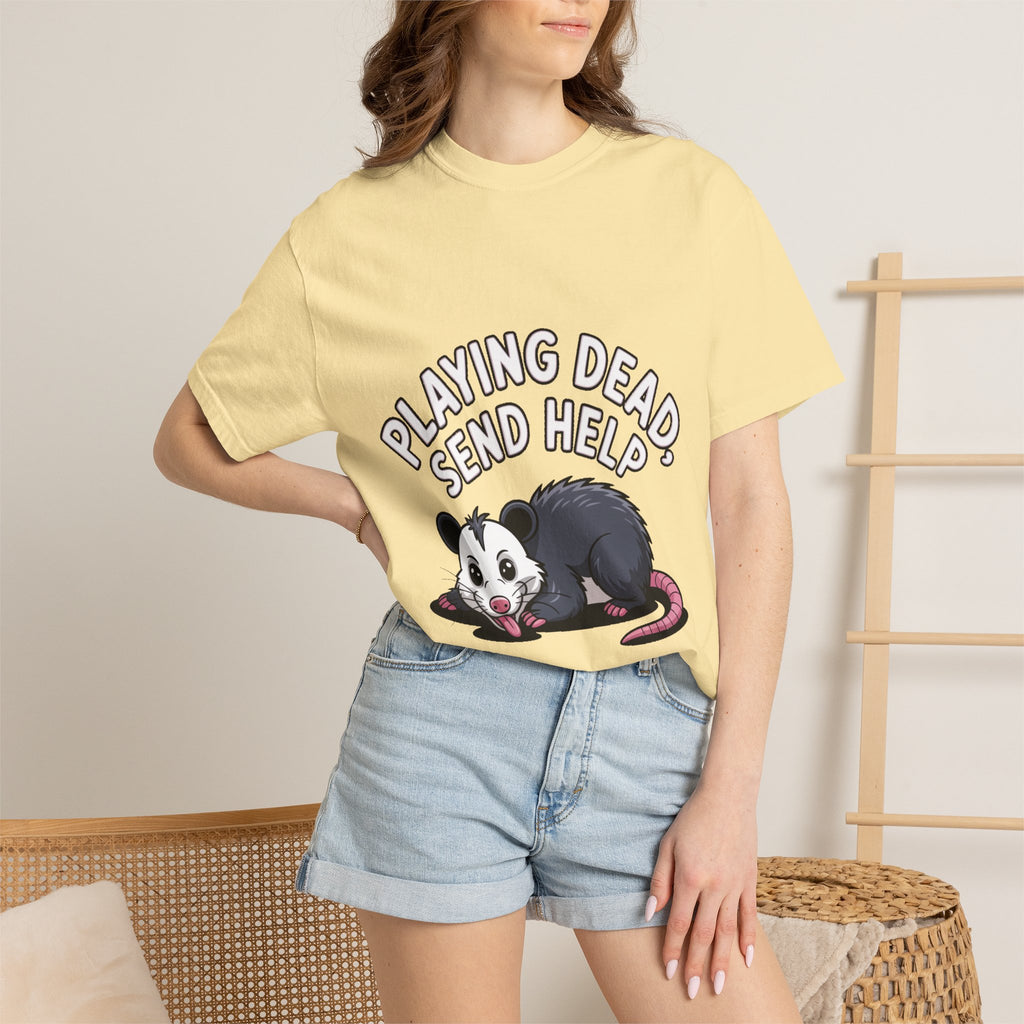 Funny Opossum Shirt, Playing Dead Send Help T-Shirt, Cute Possum Lover Gift, Sarcastic Animal Tee