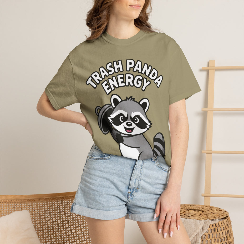 Trash Panda Energy T-Shirt, Funny Raccoon Shirt, Cute Raccoon Graphic Tee, Trash Panda Lover Gift, Unisex Garment Dyed Tee