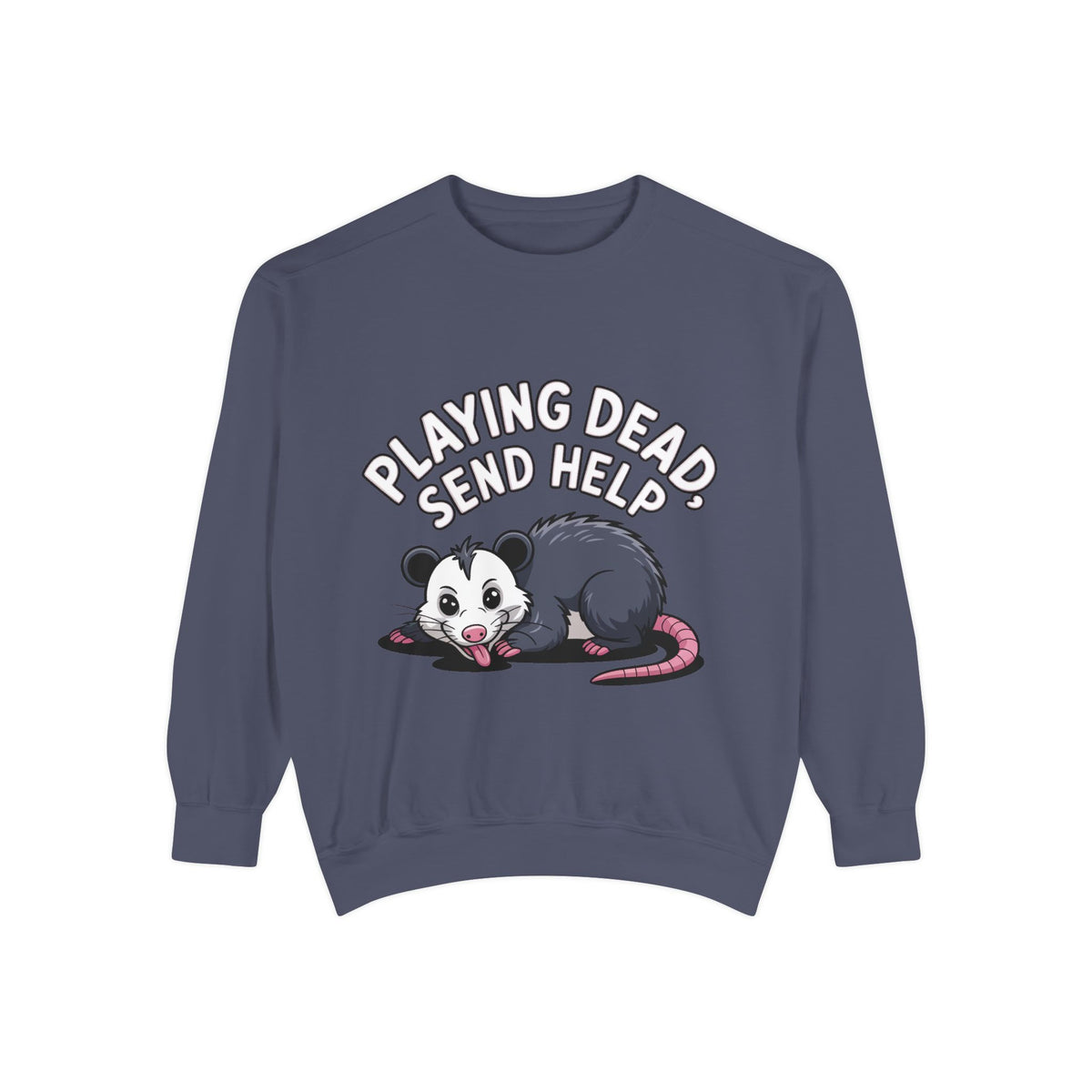 Funny Opossum Sweatshirt, Playing Dead Send Help Crewneck, Cute Possum Lover Gift, Funny Animal Sweatshirt for Introverts