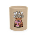 Bear With Me Mug, Funny Sleepy Bear Coffee Cup, Cute Bear Hugging Pillow Mug, Cozy Gift for Tired Mom, Napping Bear Lover Gift