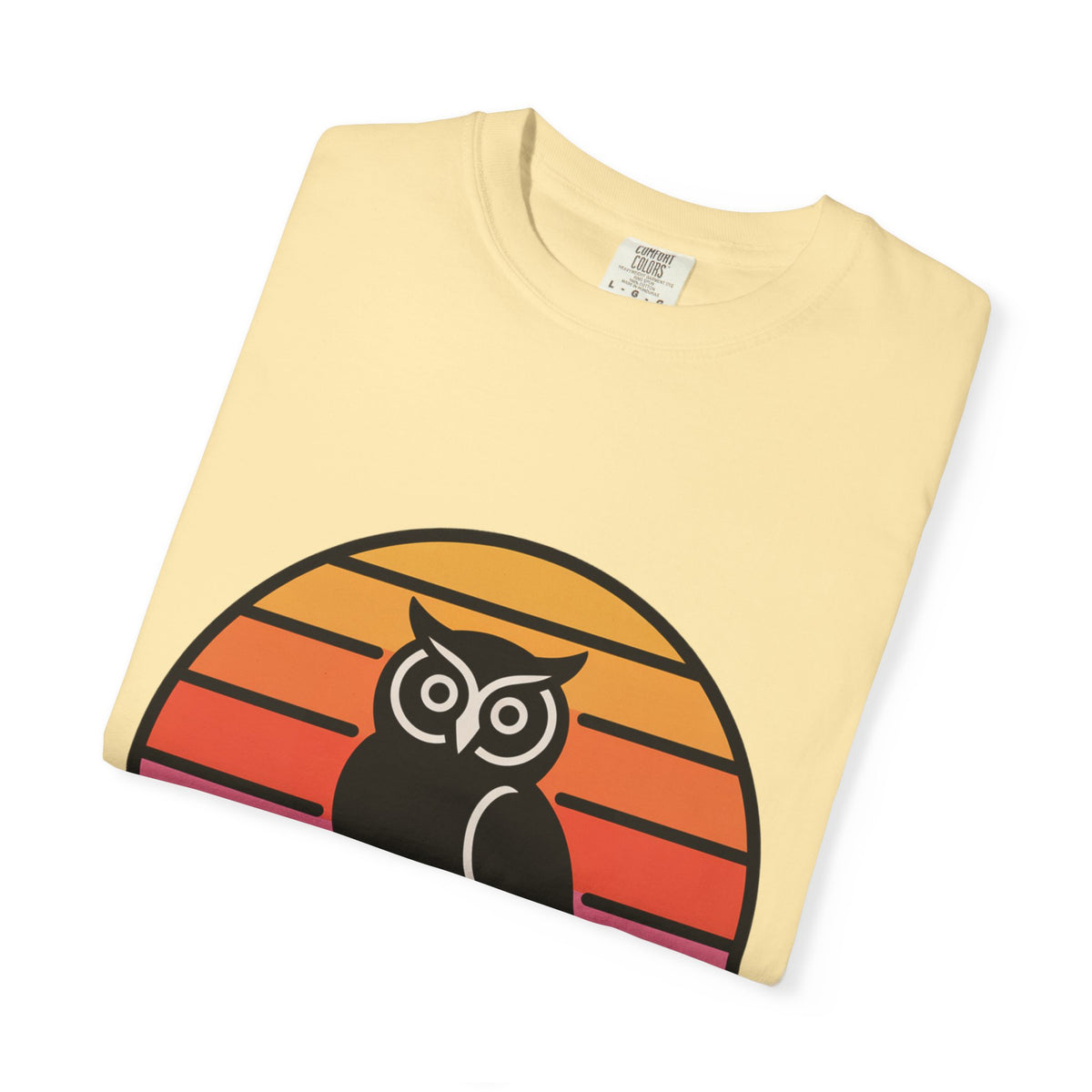 Retro Sunset Owl Badge T-Shirt