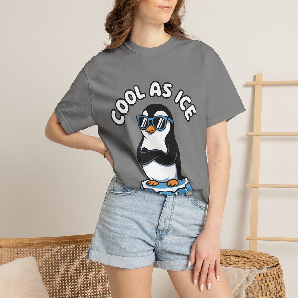 Cool As Ice Penguin Shirt, Funny Sunglasses Penguin T-Shirt, Cute Winter Animal Tee, Ice Block Bird Lover Gift