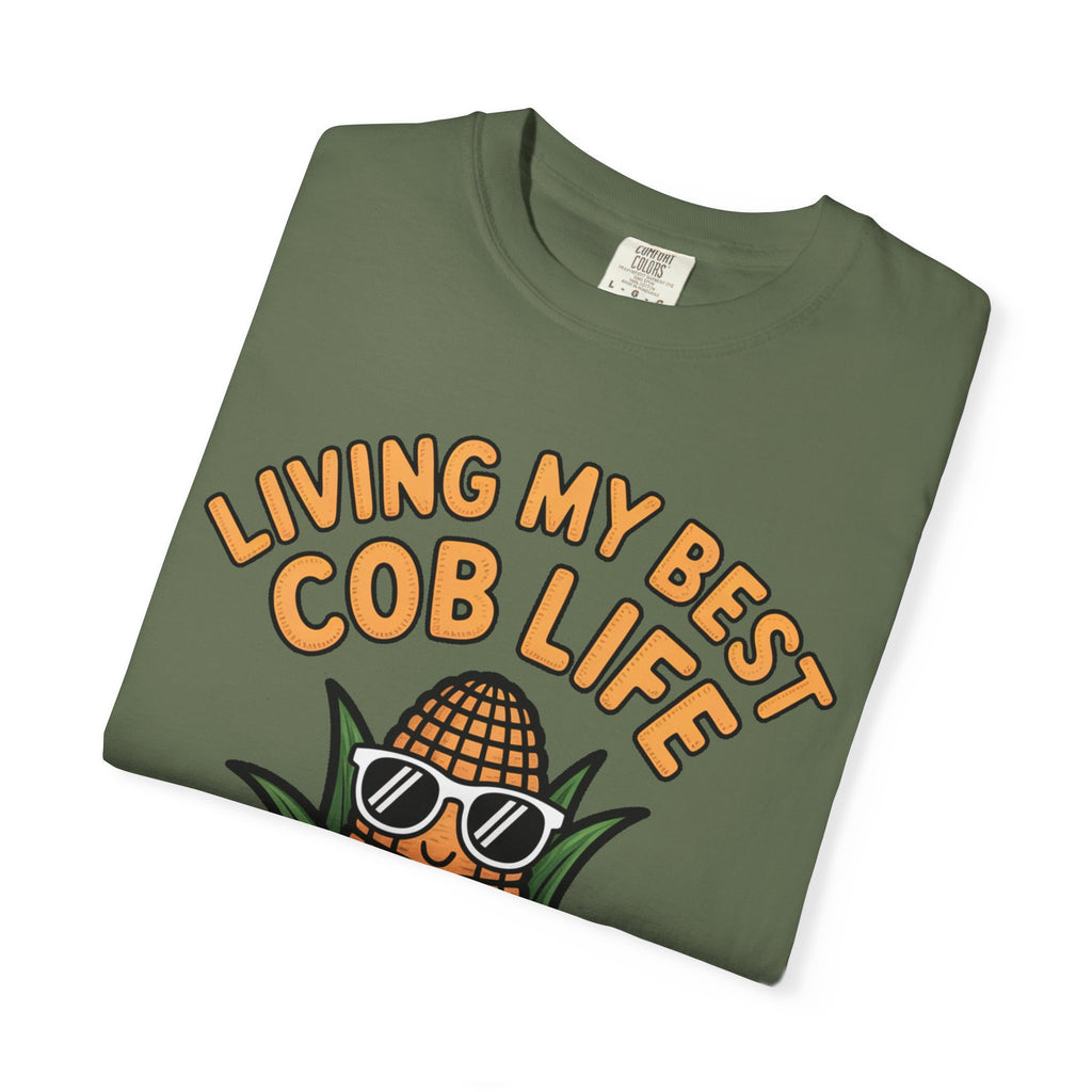 Funny Corn Shirt, Living My Best Cob Life T-Shirt, Cute Corn Sunglasses Tee, Vegetable Lover Gift, Funny Food Shirt
