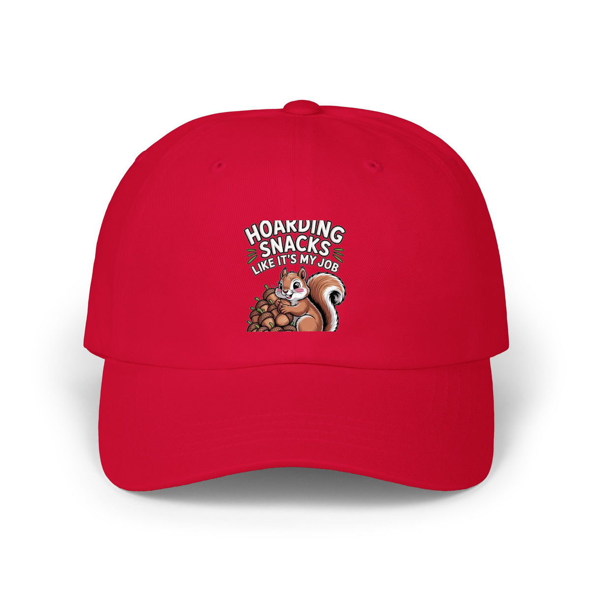 Funny Squirrel Dad Hat, Hoarding Snacks Embroidered Cap, Cute Acorn Squirrel Baseball Cap, Snack Lover Gift