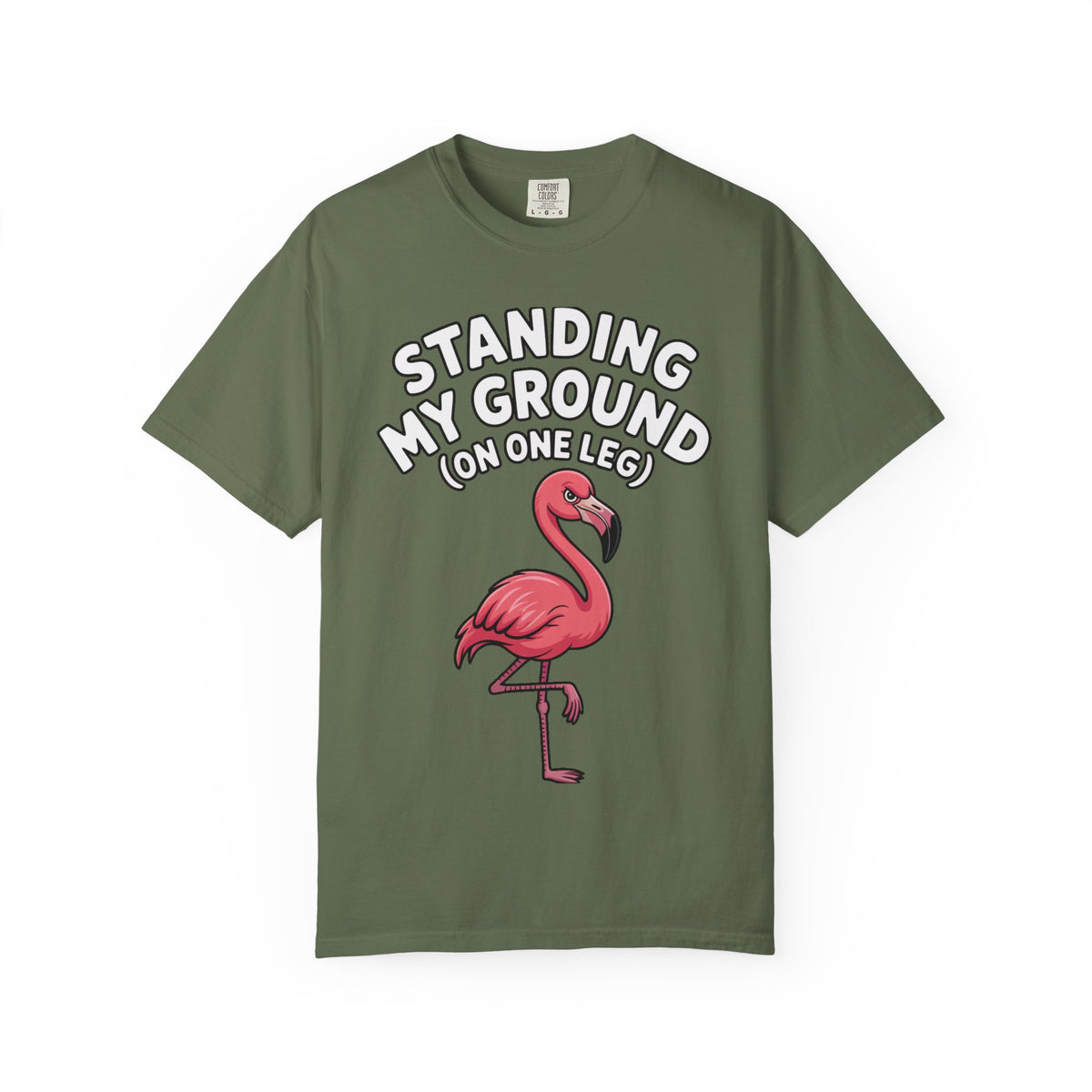 Standing My Ground Flamingo Shirt, Funny One Leg Flamingo T-Shirt, Sassy Bird Lover Gift, Cute Cartoon Flamingo Tee