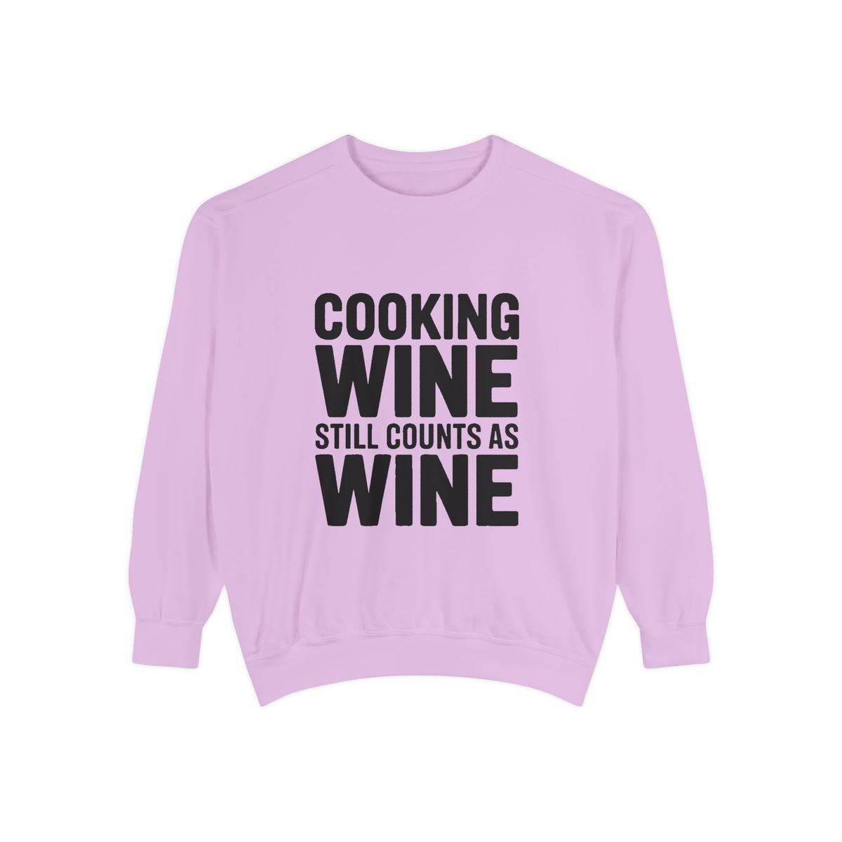 Cooking Wine Still Counts Sweatshirt, Funny Wine Lover Crewneck, Embroidered Kitchen Humor Sweatshirt, Gift for Wine Drinkers