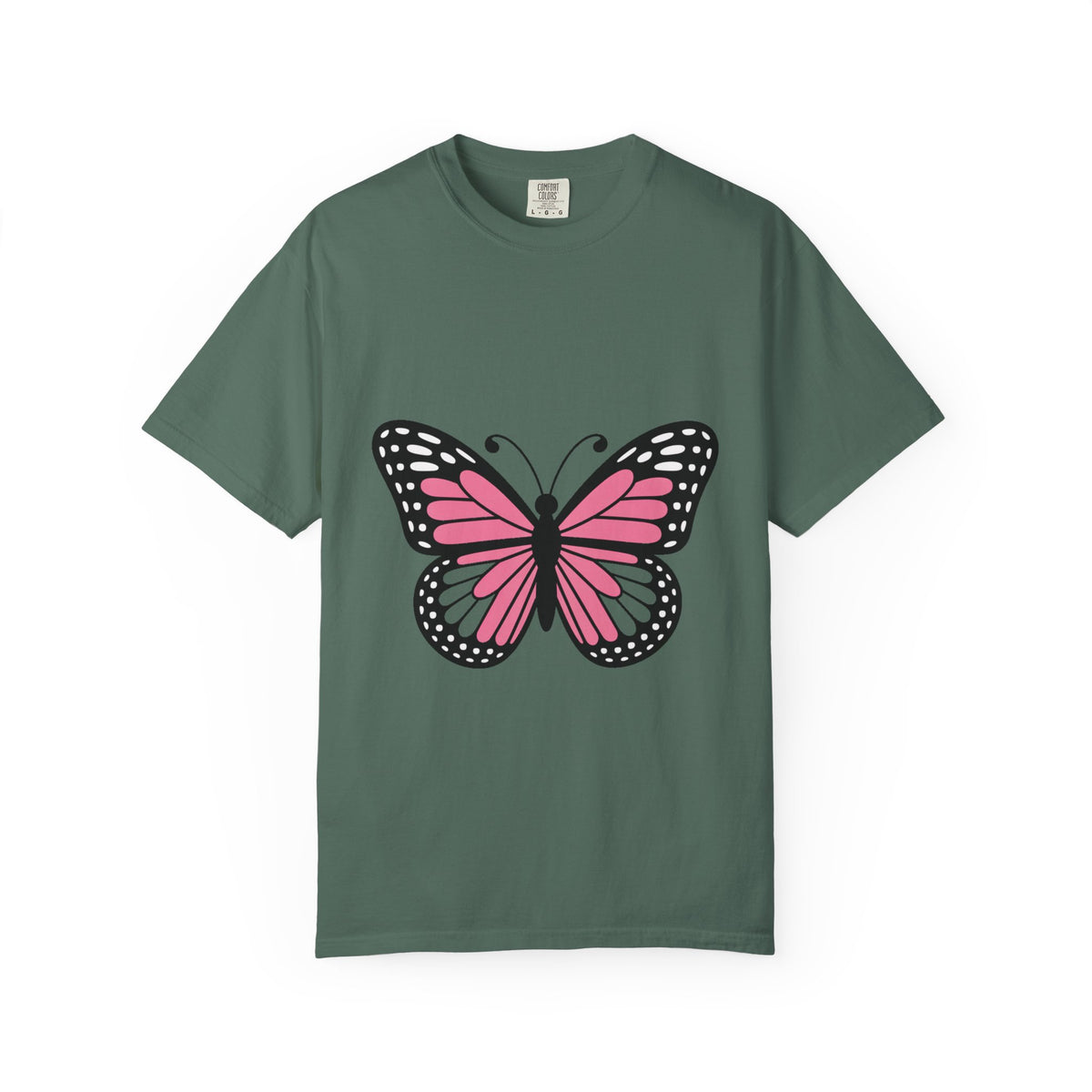 Butterfly T-Shirt, Cute Detailed Butterfly Graphic Tee, Nature Lover Gift, Embroidery-Style Butterfly Shirt, Garment-Dyed Unisex Tee