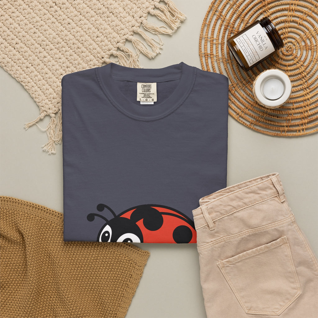 Cute Ladybug T-Shirt, Ladybug On A Leaf Shirt, Garden Bug Lover Gift, Nature Insect Graphic Tee, Kids Ladybug Shirt