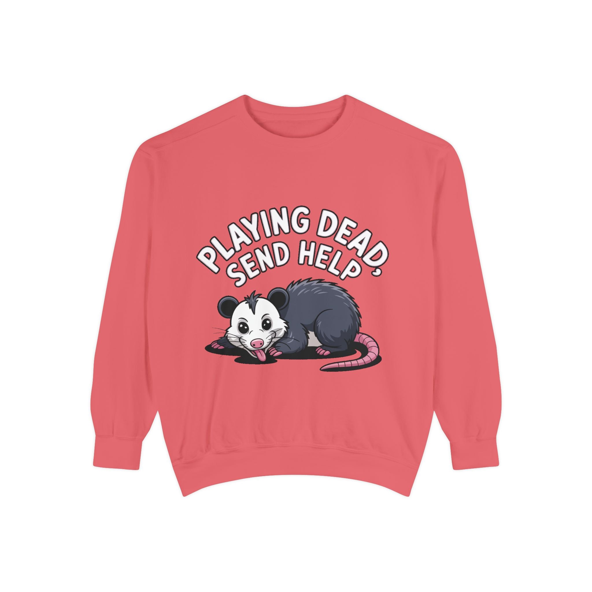 Funny Opossum Sweatshirt, Playing Dead Send Help Crewneck, Cute Possum Lover Gift, Funny Animal Sweatshirt for Introverts