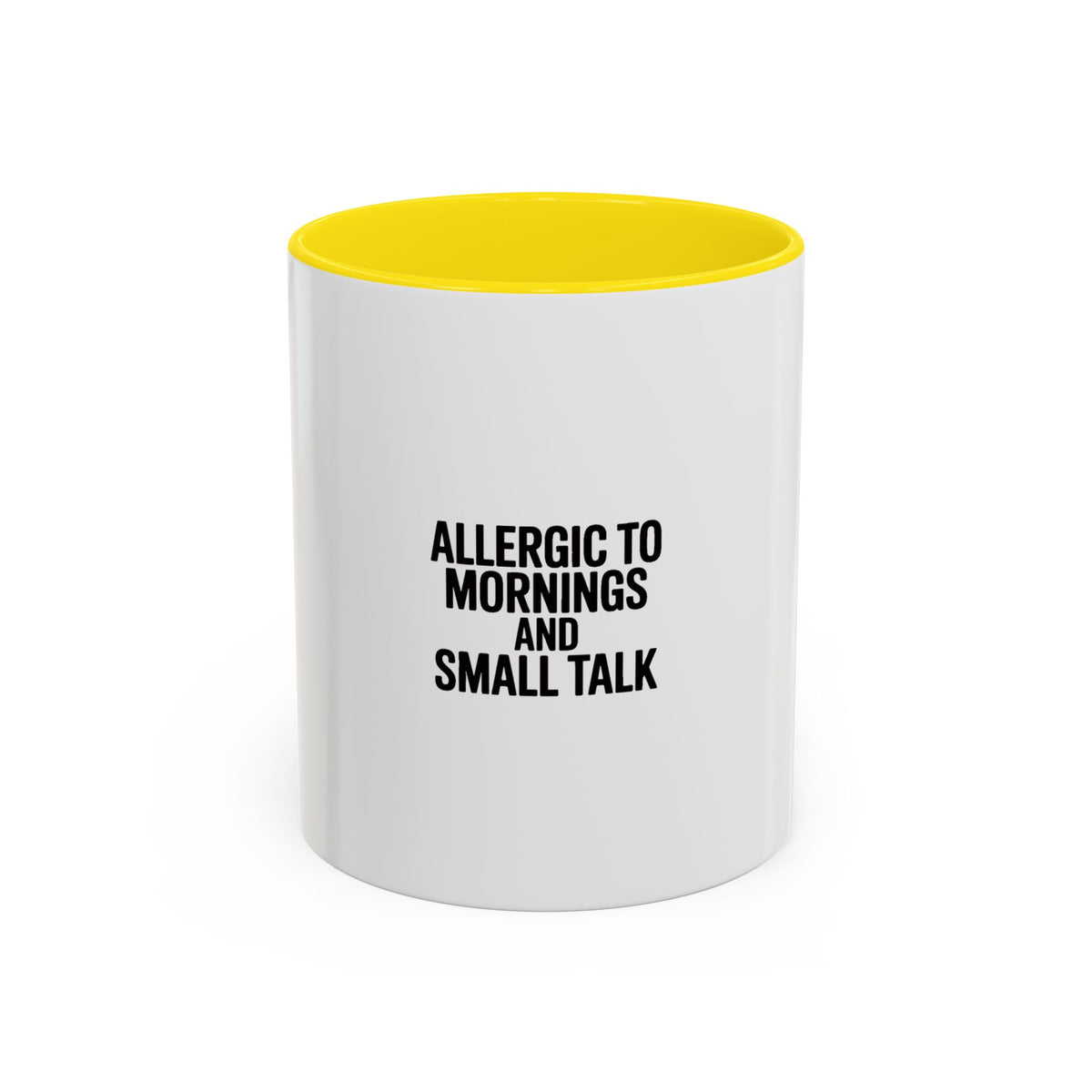 Allergic To Mornings And Small Talk Mug, Funny Sarcastic Coffee Mug, Introvert Gift, Bold Typography Coffee Cup, Anti-Morning Person Gift
