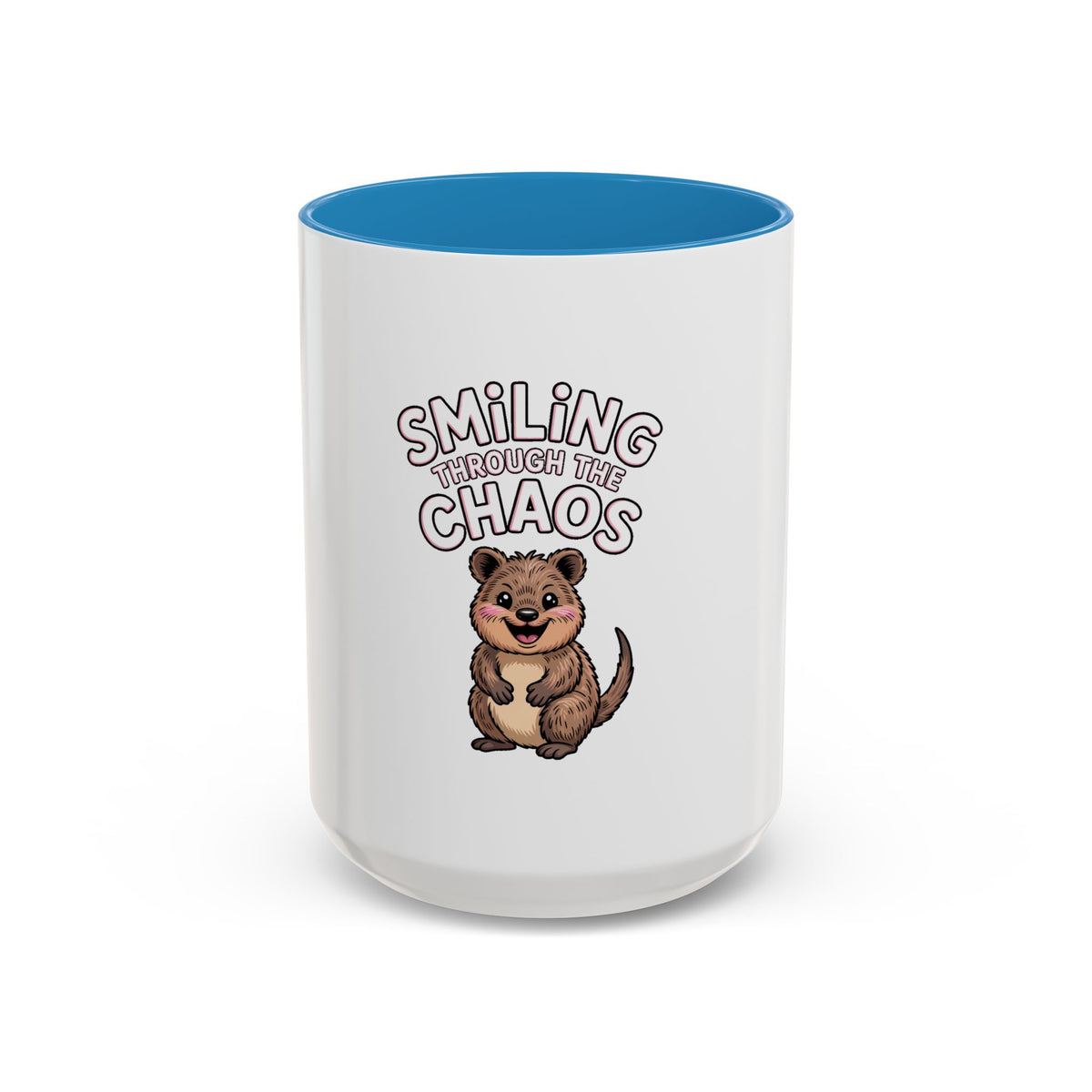 Smiling Through The Chaos Quokka Mug, Funny Cute Quokka Coffee Cup, Positive Vibes Mug, Chaotic Mom Life Gift, Cute Animal Lover Mug