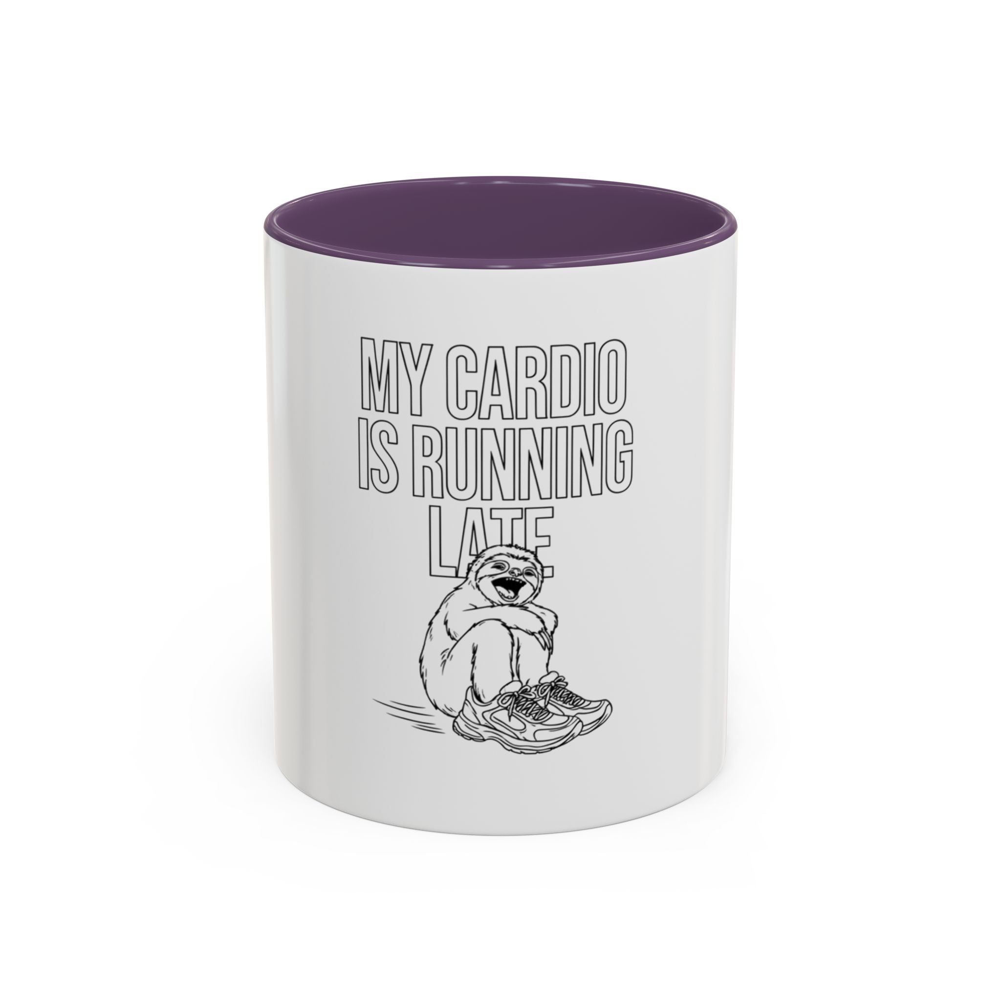 Coffee Mug — "My Cardio Is Running Late" Lazy Sloth Funny Gift