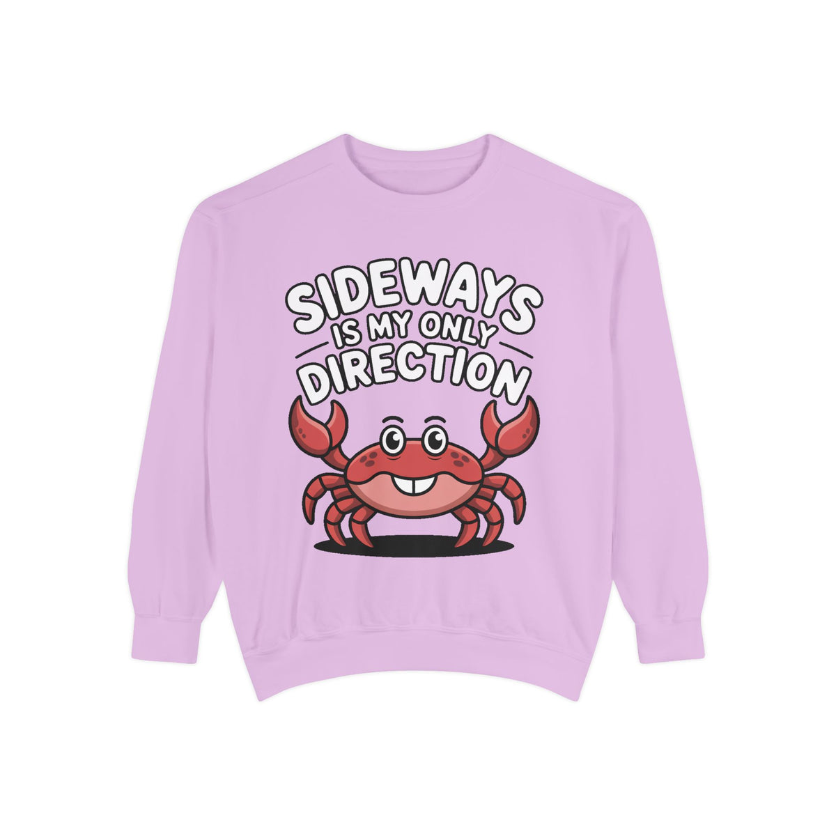 Funny Crab Sweatshirt, Sideways Is My Only Direction Crewneck, Cute Crab Lover Gift, Embroidered Patch Style Beach Sweatshirt