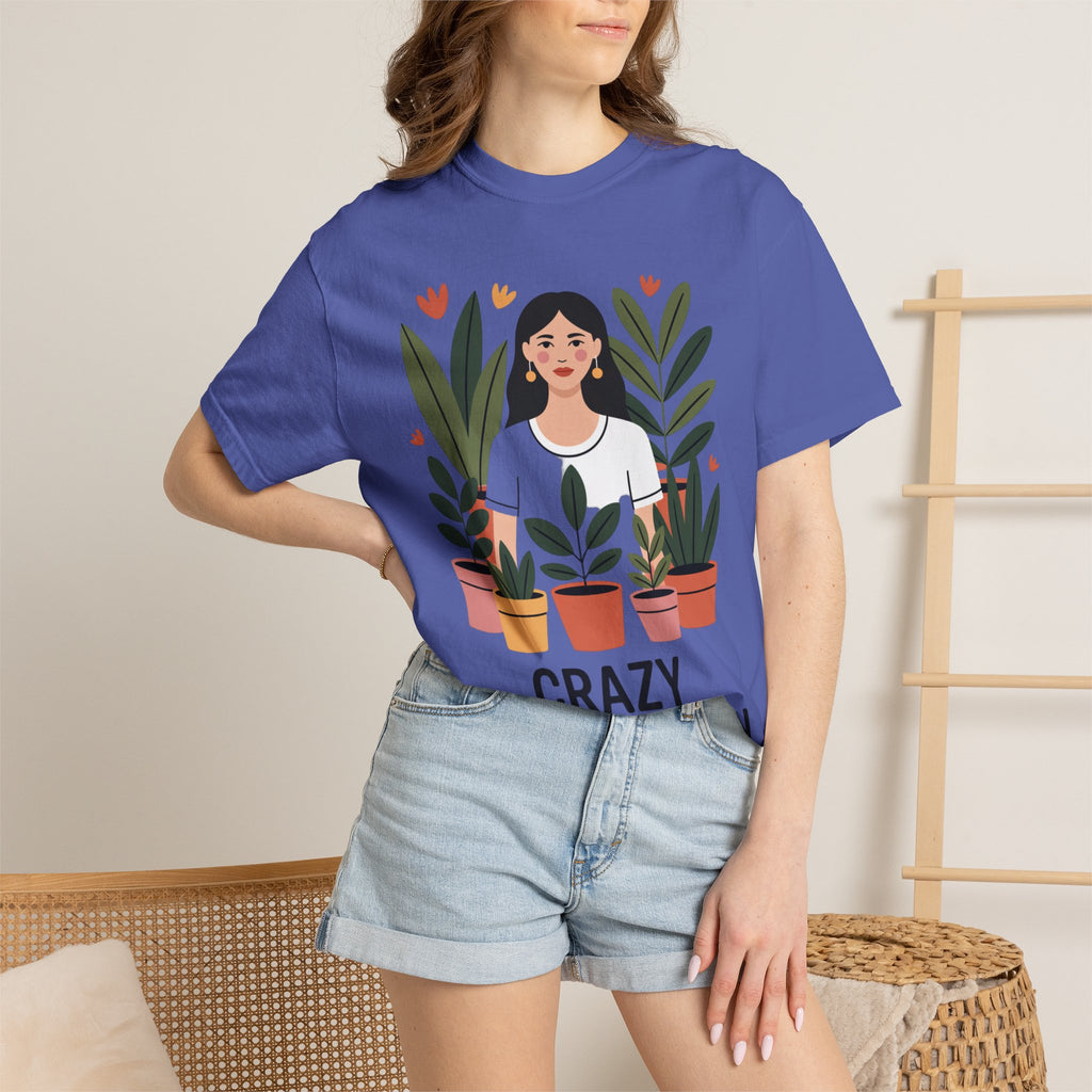 Crazy Plant Lady Shirt, Cute Plant Lover T-Shirt, Botanical Illustration Tee, Funny Gardener Gift, Plant Mom Shirt for Women