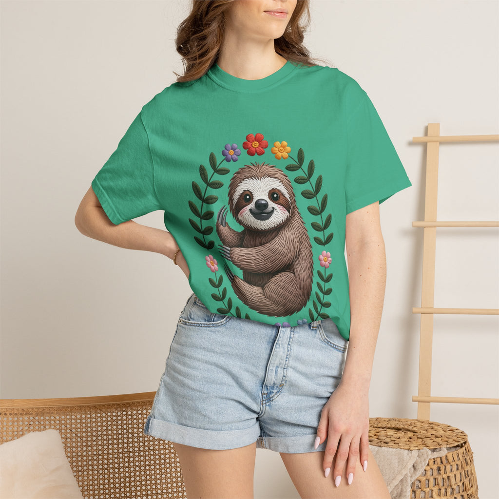 Floral Sloth T-Shirt