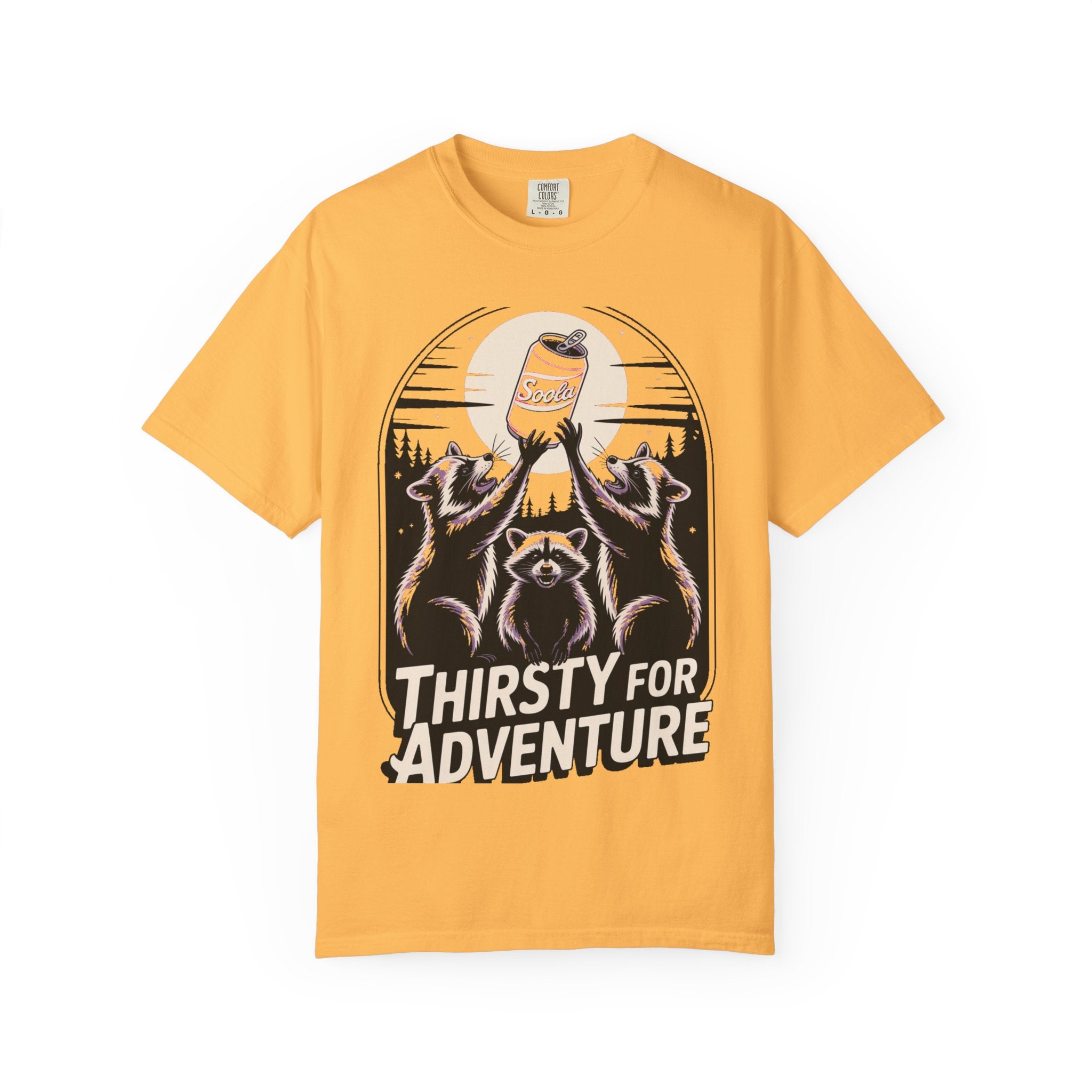 Thirsty For Adventure Raccoons Shirt, Funny Vintage Raccoon T-Shirt, Retro Soda Poster Tee, Camping Gift