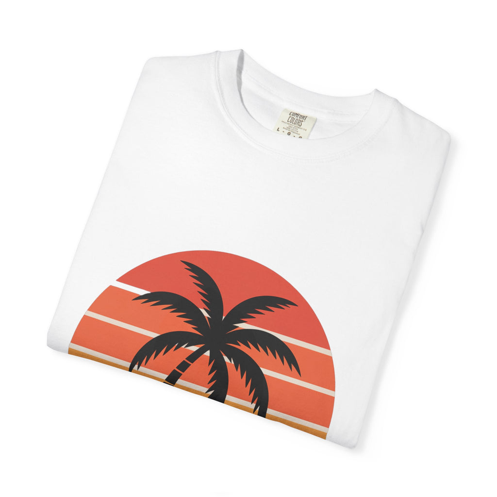 Salt Air Messy Hair Beach Shirt, Retro Sunset Badge T-Shirt, Vintage Palm Tree Wave Tee, Summer Vacation Gift