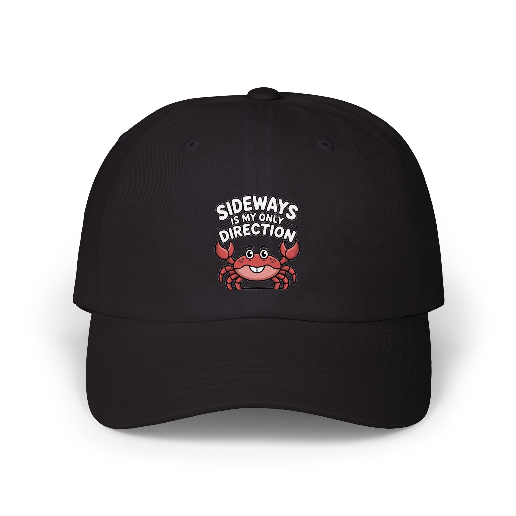 Funny Crab Dad Hat, Sideways Is My Only Direction Cap, Cute Crab Embroidered Hat, Beach Lover Gift, Funny Ocean Animal Cap