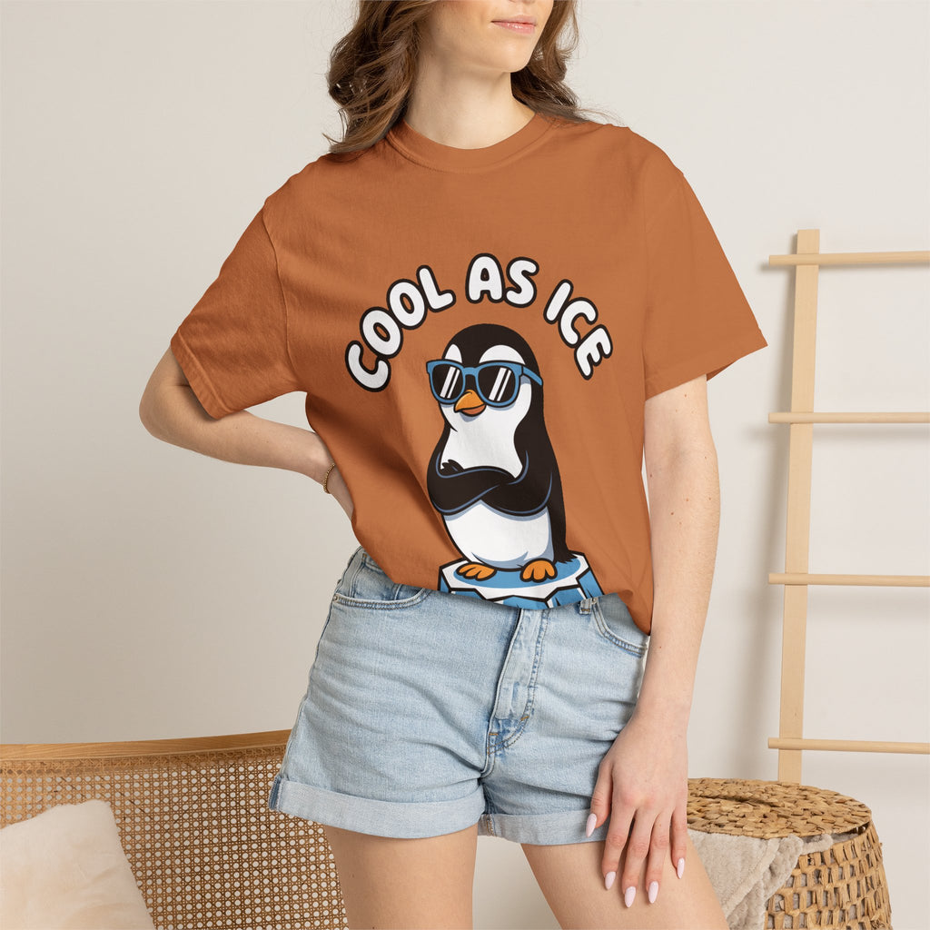 Cool As Ice Penguin Shirt, Funny Sunglasses Penguin T-Shirt, Cute Winter Animal Tee, Ice Block Bird Lover Gift