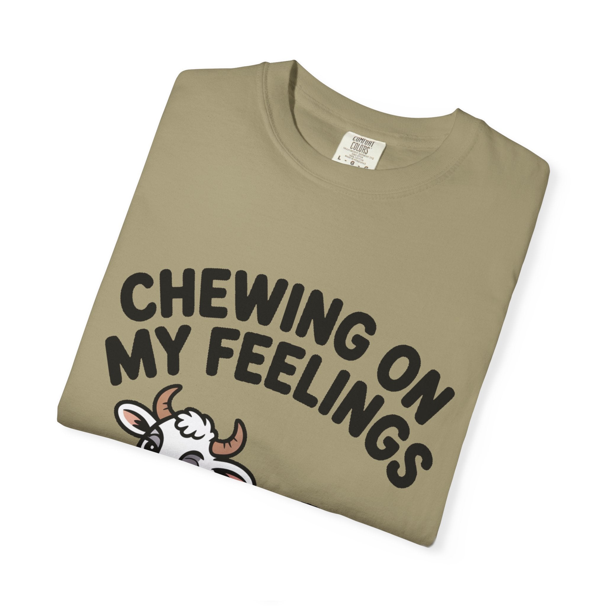 Chewing On My Feelings Cow Shirt, Funny Cow T-Shirt, Cute Cartoon Cow Tee, Sarcastic Farm Animal Gift, Mental Health Humor Shirt