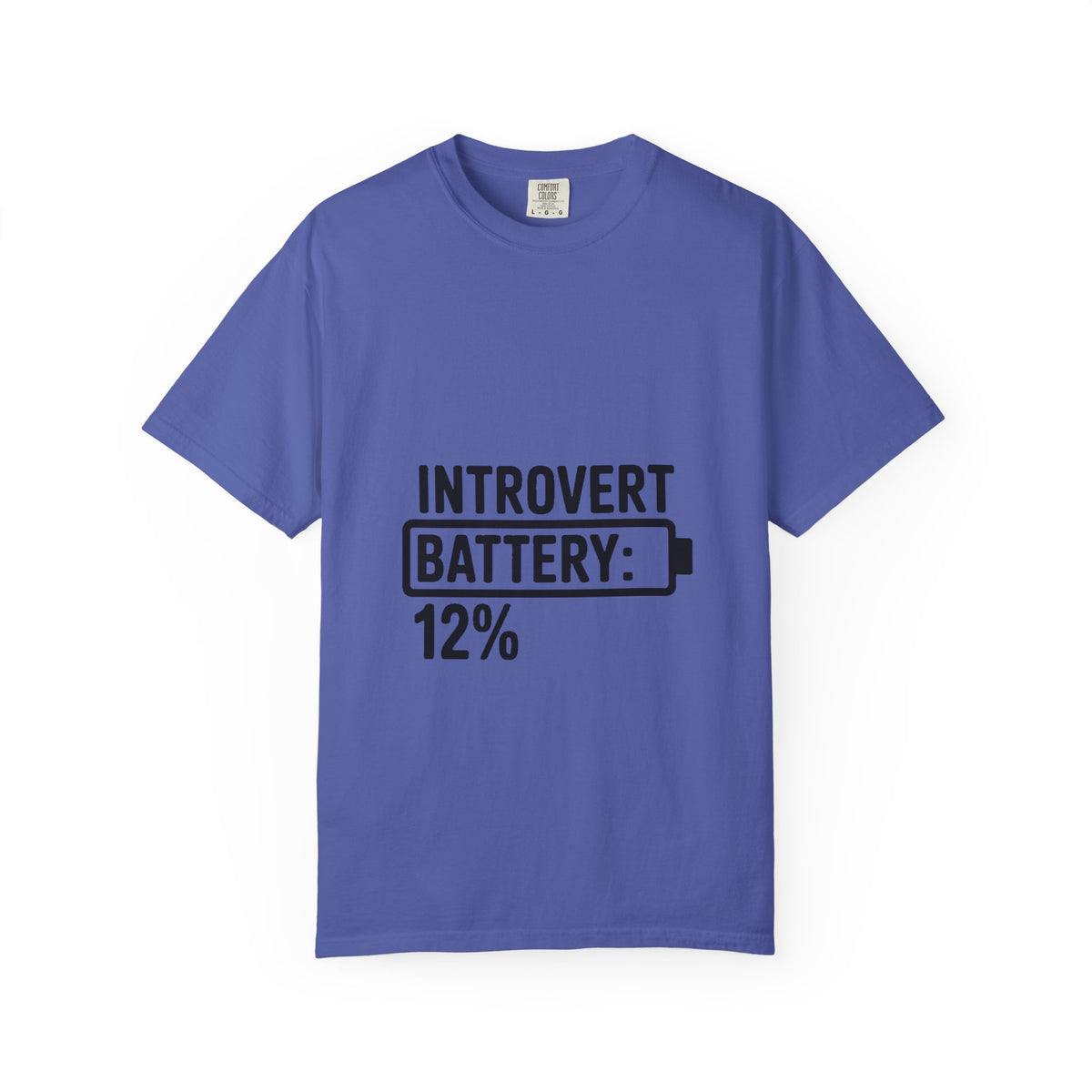 Introvert Battery Low Shirt, Funny Introvert Battery 12% Tee, Social Anxiety Humor T-Shirt, Sarcastic Gift for Introverts