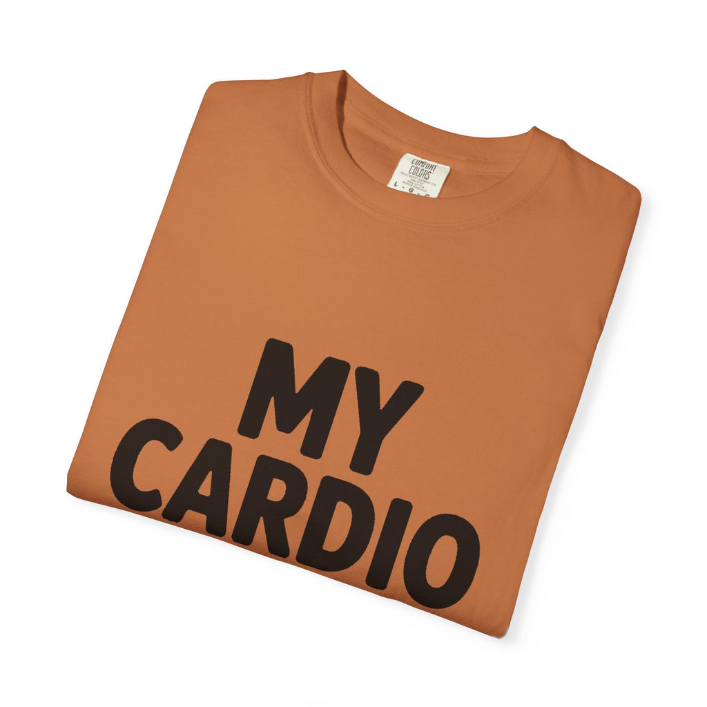 My Cardio Is Running Late Shirt, Funny Gym Excuse T-Shirt, Sarcastic Workout Tee, Lazy Fitness Humor Gift