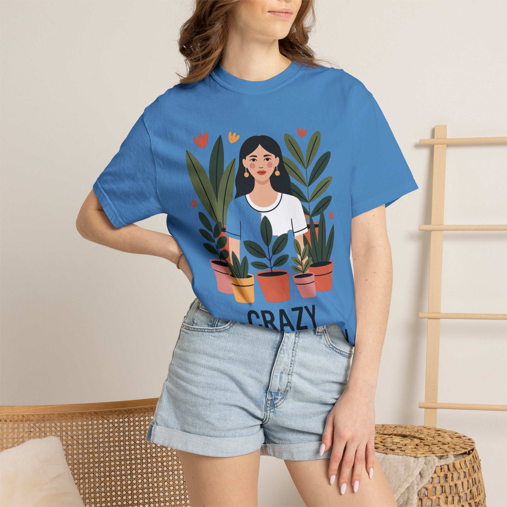 Crazy Plant Lady Shirt, Cute Plant Lover T-Shirt, Botanical Illustration Tee, Funny Gardener Gift, Plant Mom Shirt for Women