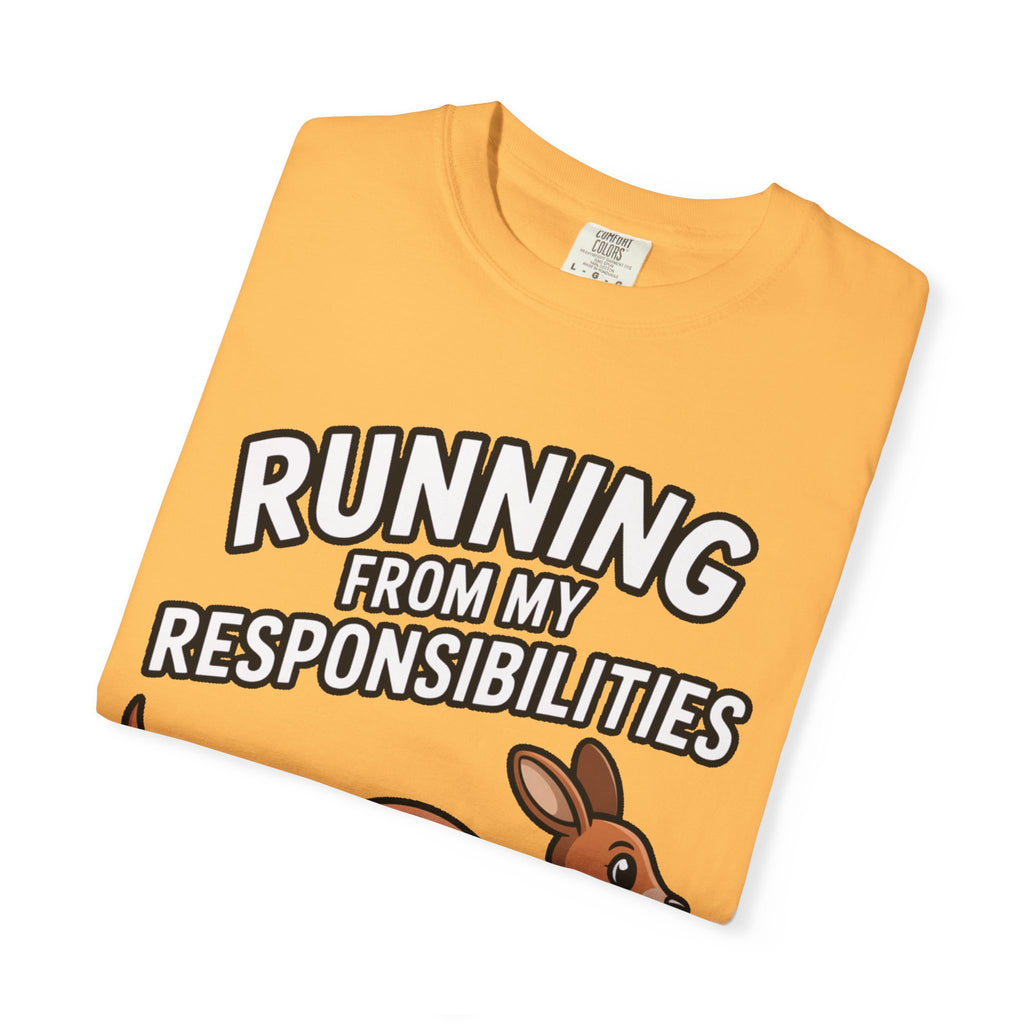 Funny Kangaroo Shirt, Running From My Responsibilities T-Shirt, Sarcastic Adulting Tee, Funny Gift for Procrastinators